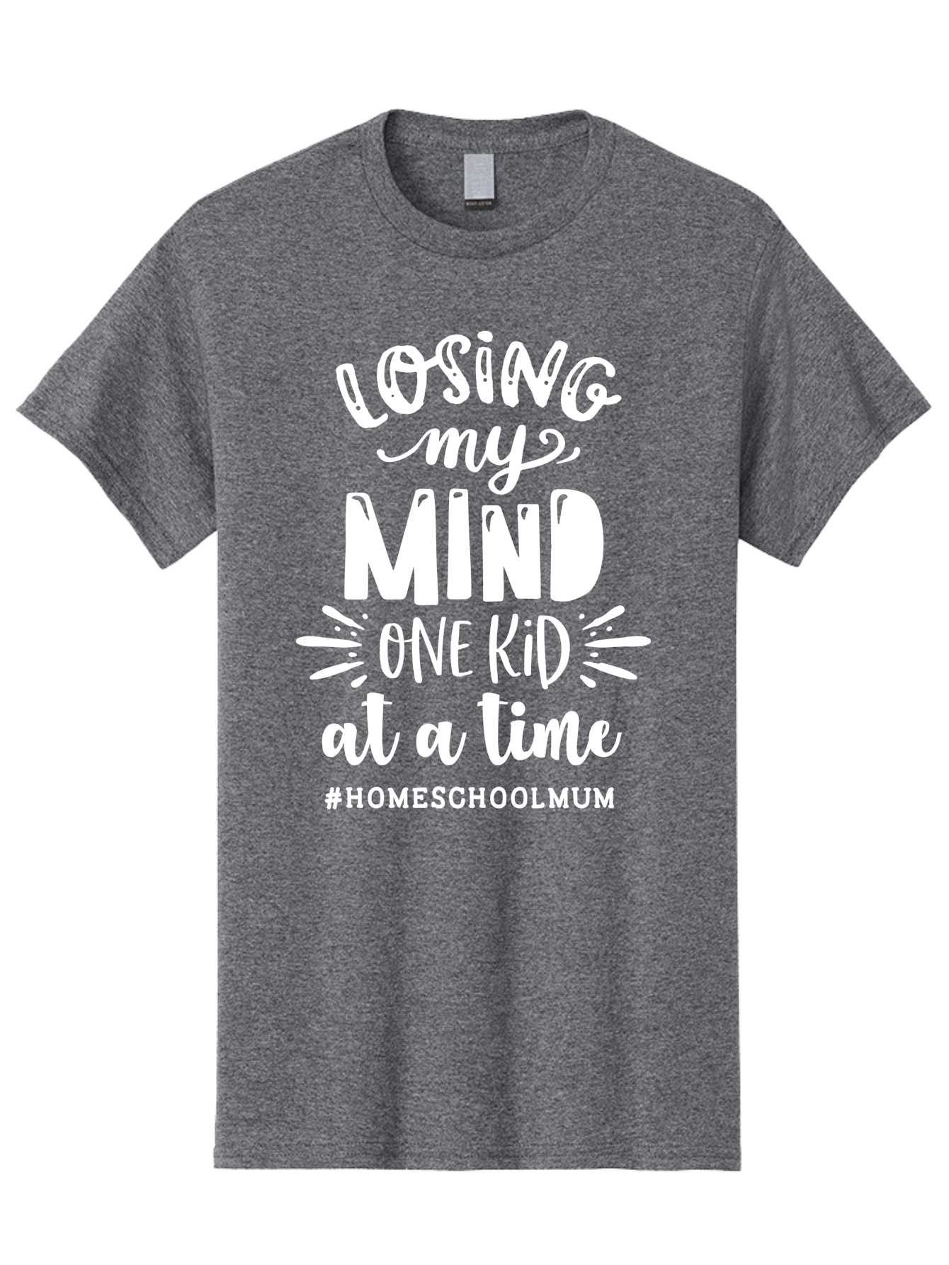 Losing-My-Mind-One-Kid-At-A-Time Men'S Graphic Tee, 100% Cotton, Comfortable Casual Summer Wear, Machine Washable, Homeschool Mom, Parenting Struggles, Humorous Quote, Motherhood Challenges, Parenting Life Aab411 9