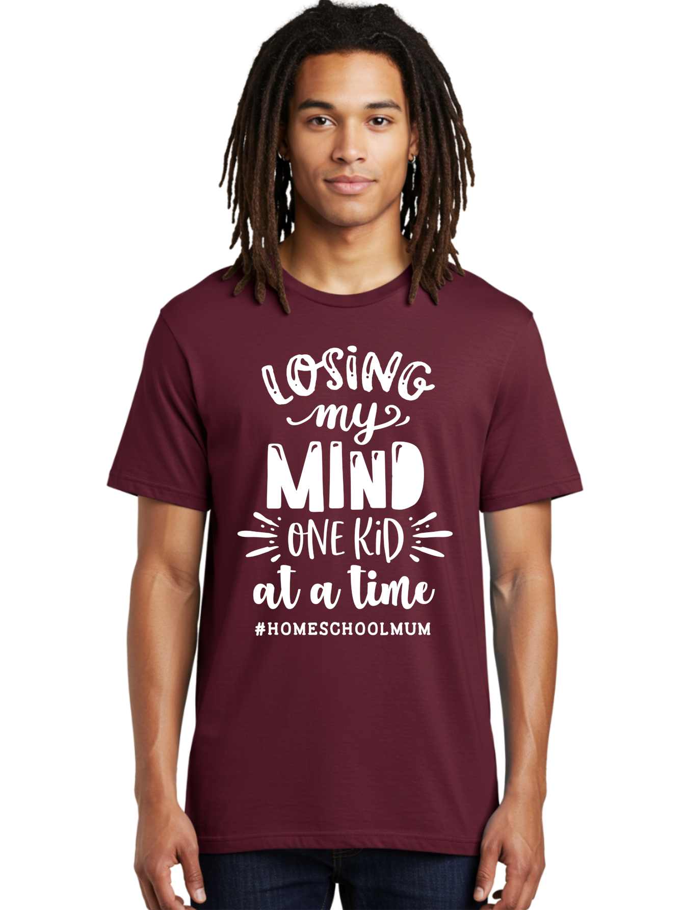 Losing-My-Mind-One-Kid-At-A-Time Men'S Graphic Tee, 100% Cotton, Comfortable Casual Summer Wear, Machine Washable, Homeschool Mom, Parenting Struggles, Humorous Quote, Motherhood Challenges, Parenting Life Aab411 14