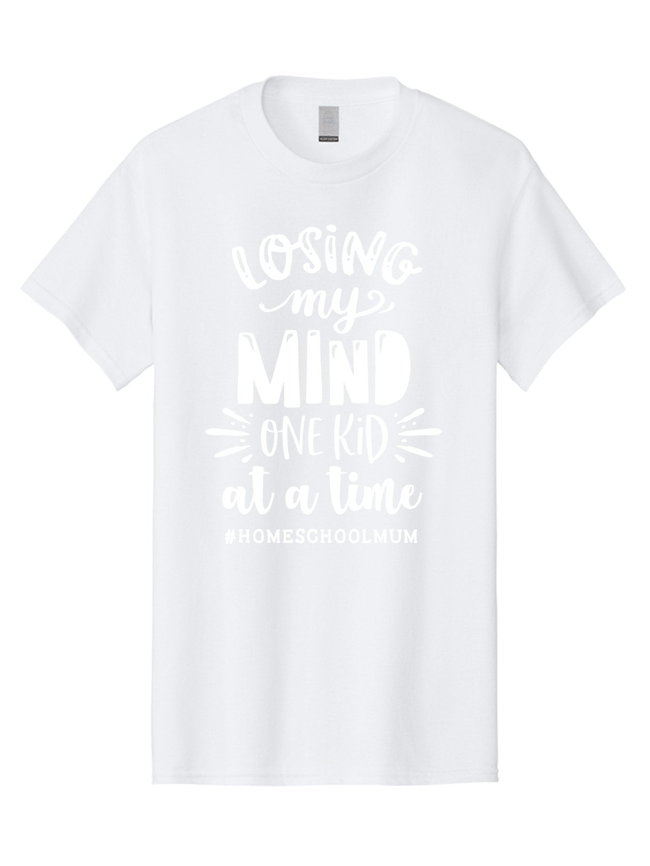 Losing-My-Mind-One-Kid-At-A-Time Men'S Graphic Tee, 100% Cotton, Comfortable Casual Summer Wear, Machine Washable, Homeschool Mom, Parenting Struggles, Humorous Quote, Motherhood Challenges, Parenting Life Aab411 15