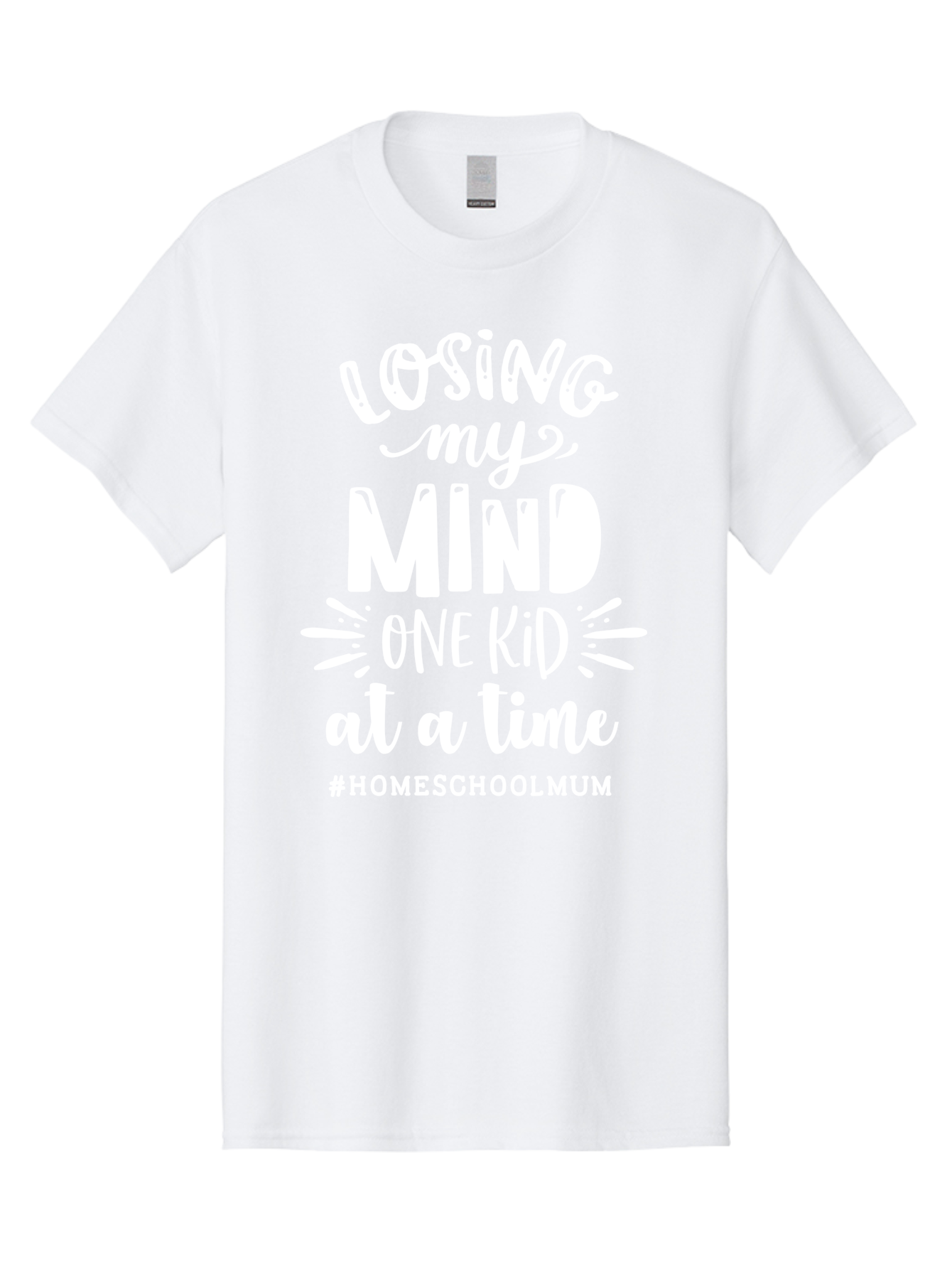 Losing-My-Mind-One-Kid-At-A-Time Men'S Graphic Tee, 100% Cotton, Comfortable Casual Summer Wear, Machine Washable, Homeschool Mom, Parenting Struggles, Humorous Quote, Motherhood Challenges, Parenting Life Aab411 29