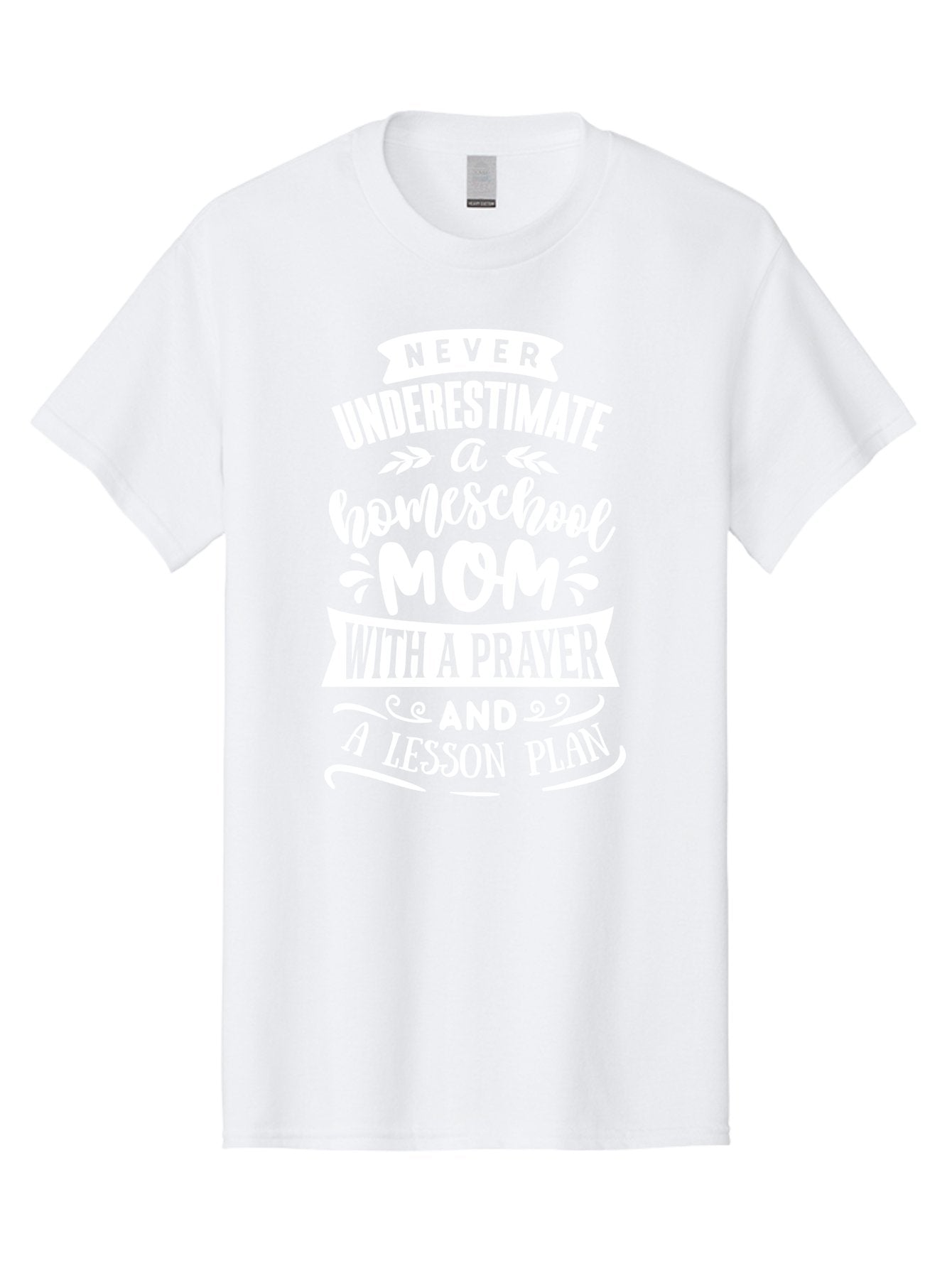 Never-Underestimate-Homeschool-Mom Men'S Graphic Tee, 100% Cotton, Comfortable Casual Summer Wear, Machine Washable, Homeschool Mom, Inspirational Quote, Motivational Message, Lesson Plan, Prayer, Homeschooling, Motherhood, Education, Aab413 5