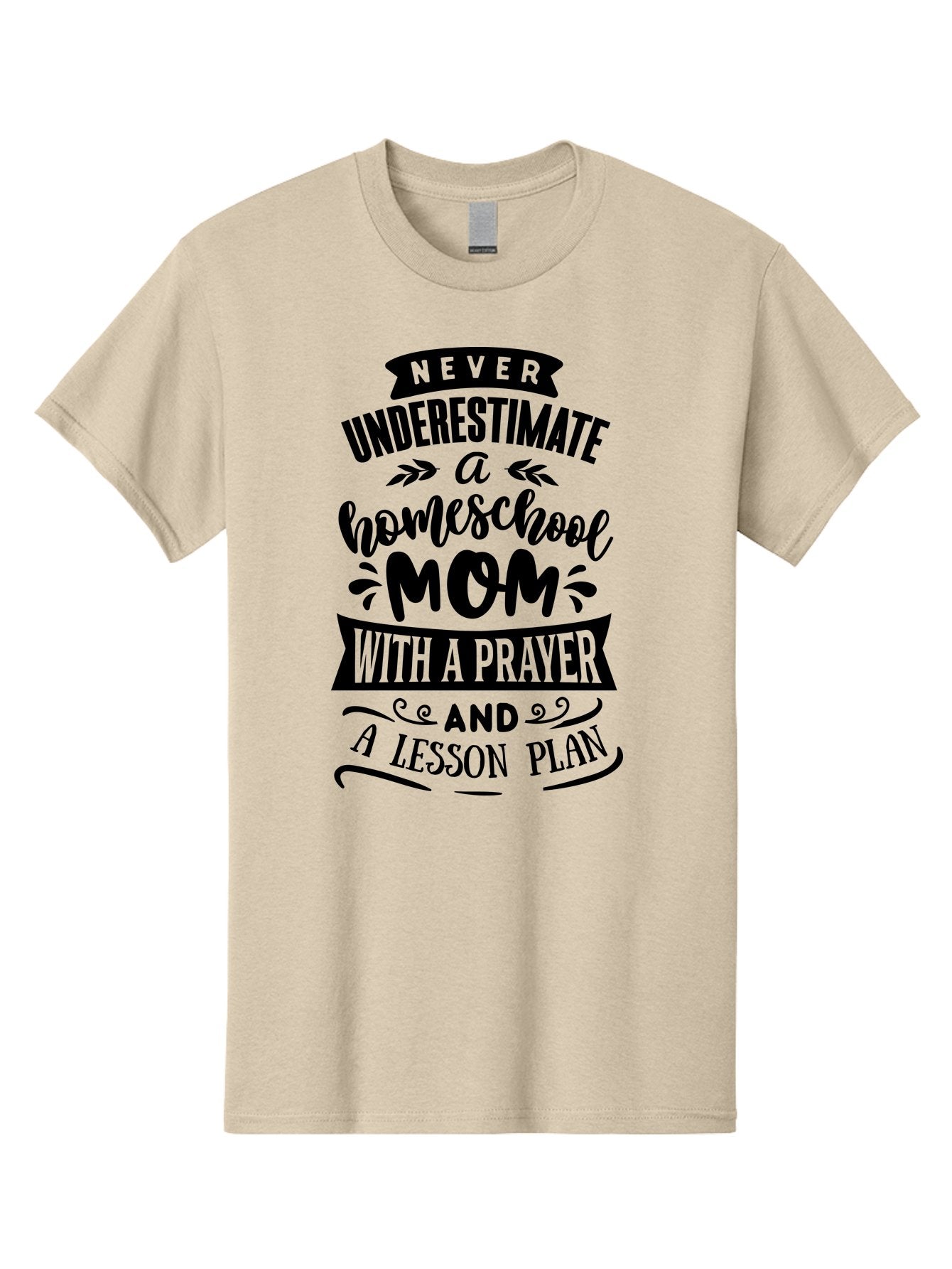 Never-Underestimate-Mom Men'S Graphic Tee, 100% Cotton, Comfortable Casual Summer Wear, Machine Washable, Homeschool Mom, Inspirational Quote, Motivational Phrase, Homeschooling, Prayer, Lesson Plan, Strong Mother, Dedicated Educator, Aab415 12