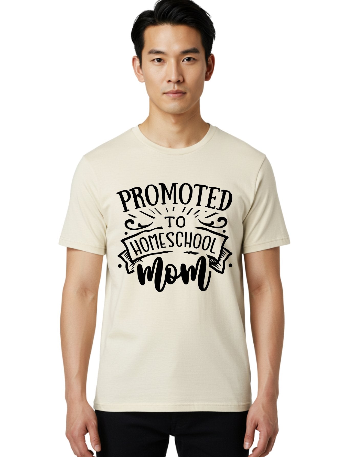 Promoted-To-Homeschool-Mom-1 Men'S Graphic Tee, 100% Cotton, Comfortable Casual Summer Wear, Machine Washable, Homeschool Mom, Parenting Journey, Motherhood Goals, Homeschooling, Mom Life, Parenting Tips, Family Bonding, Education At Home Aab417 27