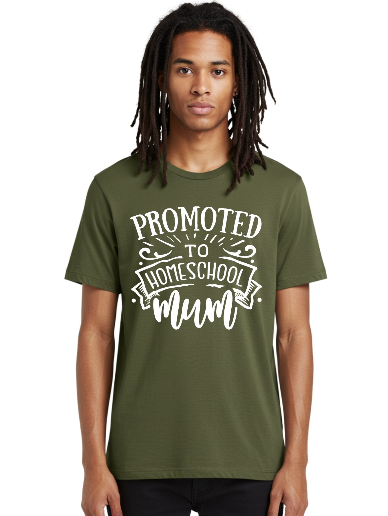 Promoted-To-Homeschool-Mum Men'S Graphic Tee, 100% Cotton, Comfortable Casual Summer Wear, Machine Washable, Homeschool Mom, Promoted To Homeschool Mum, Homeschooling, Mom Life, Parenting, Education, Funny Quote, Humorous Saying Aab420 25