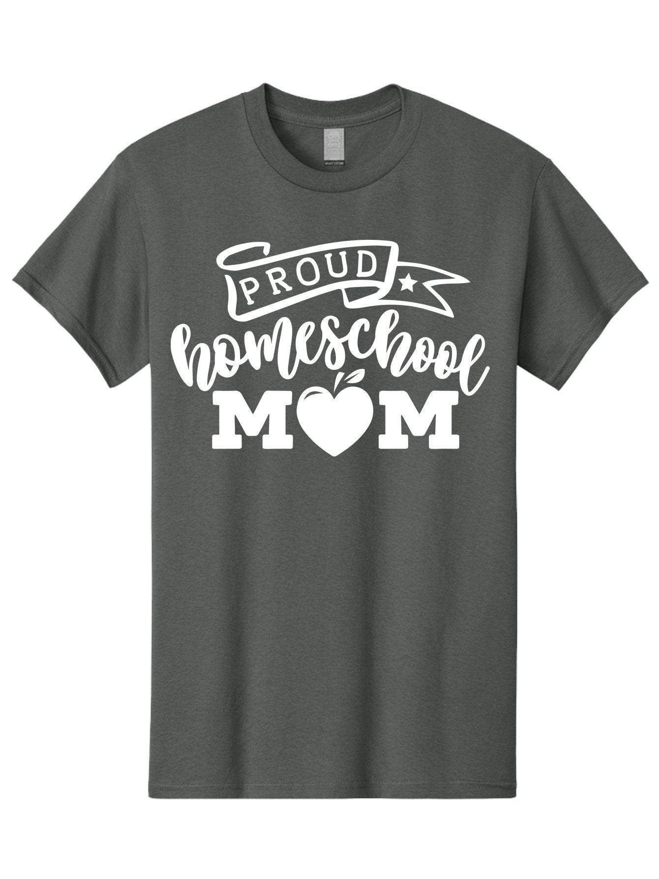 Proud-Homeschool-Mom-1 Men'S Graphic Tee, 100% Cotton, Comfortable Casual Summer Wear, Machine Washable, Homeschool Mom Graphic, Proud Parent, Apple Heart Symbol, Education, Parenting, Inspirational Quote, Homeschooling, Motherhood, Aab421 3