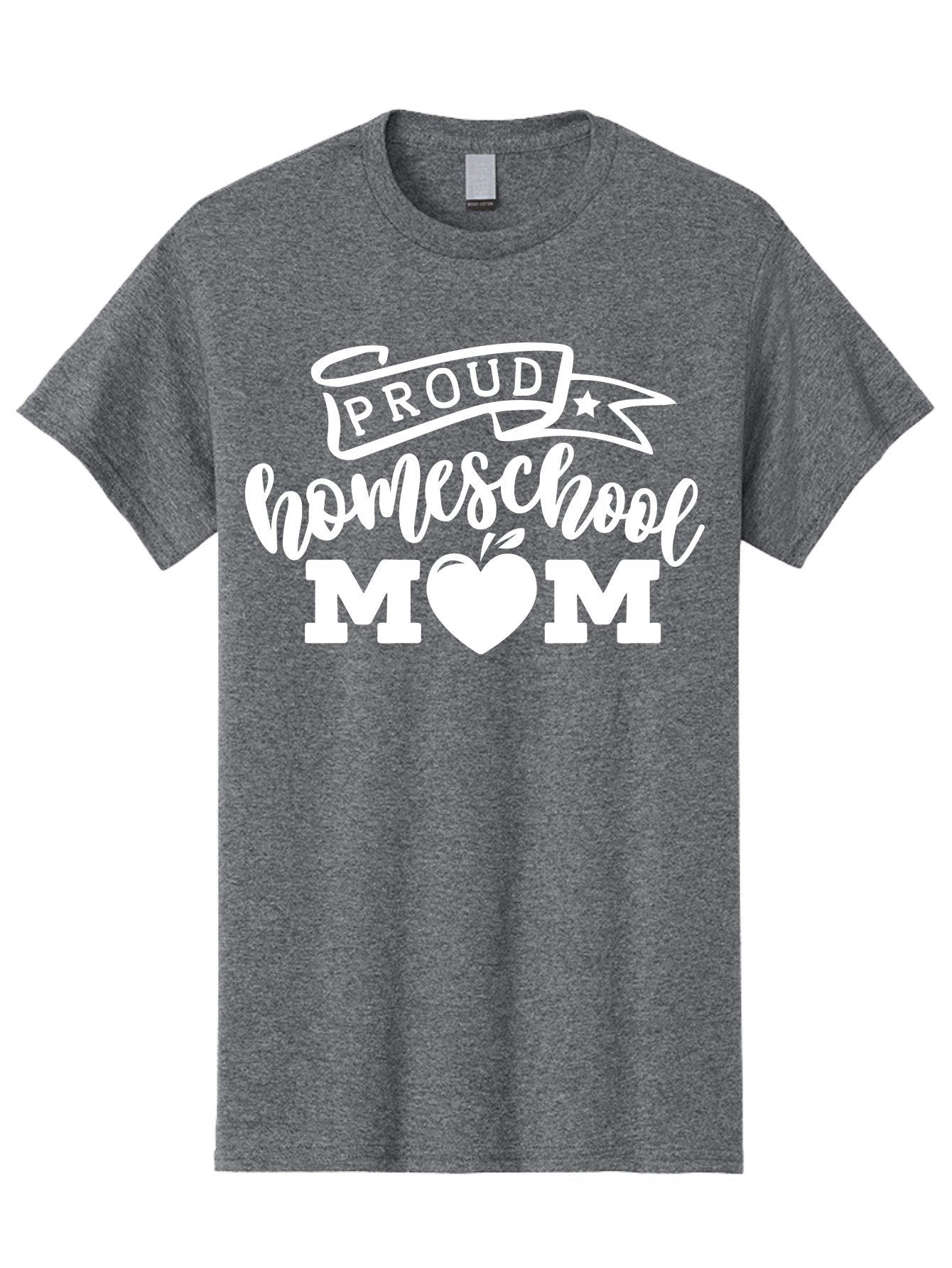 Proud-Homeschool-Mom-1 Men'S Graphic Tee, 100% Cotton, Comfortable Casual Summer Wear, Machine Washable, Homeschool Mom Graphic, Proud Parent, Apple Heart Symbol, Education, Parenting, Inspirational Quote, Homeschooling, Motherhood, Aab421 9