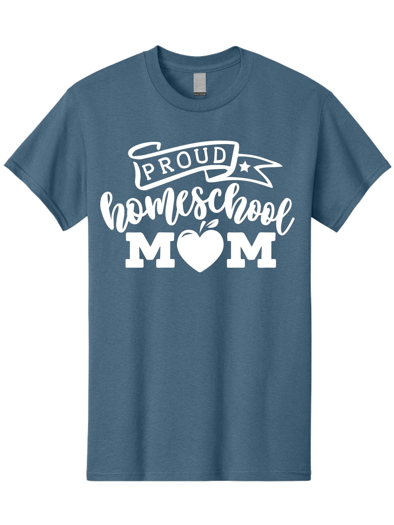 Proud-Homeschool-Mom-1 Men'S Graphic Tee, 100% Cotton, Comfortable Casual Summer Wear, Machine Washable, Homeschool Mom Graphic, Proud Parent, Apple Heart Symbol, Education, Parenting, Inspirational Quote, Homeschooling, Motherhood, Aab421 7