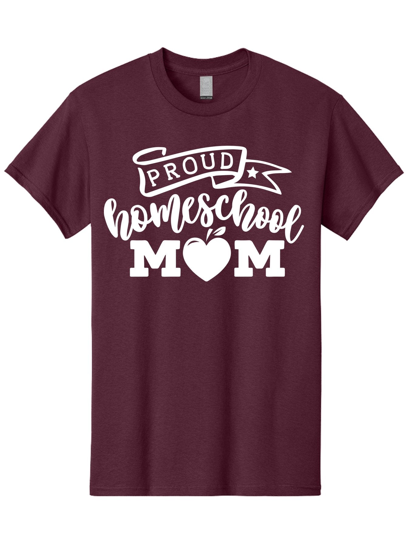 Proud-Homeschool-Mom-1 Men'S Graphic Tee, 100% Cotton, Comfortable Casual Summer Wear, Machine Washable, Homeschool Mom Graphic, Proud Parent, Apple Heart Symbol, Education, Parenting, Inspirational Quote, Homeschooling, Motherhood, Aab421 15