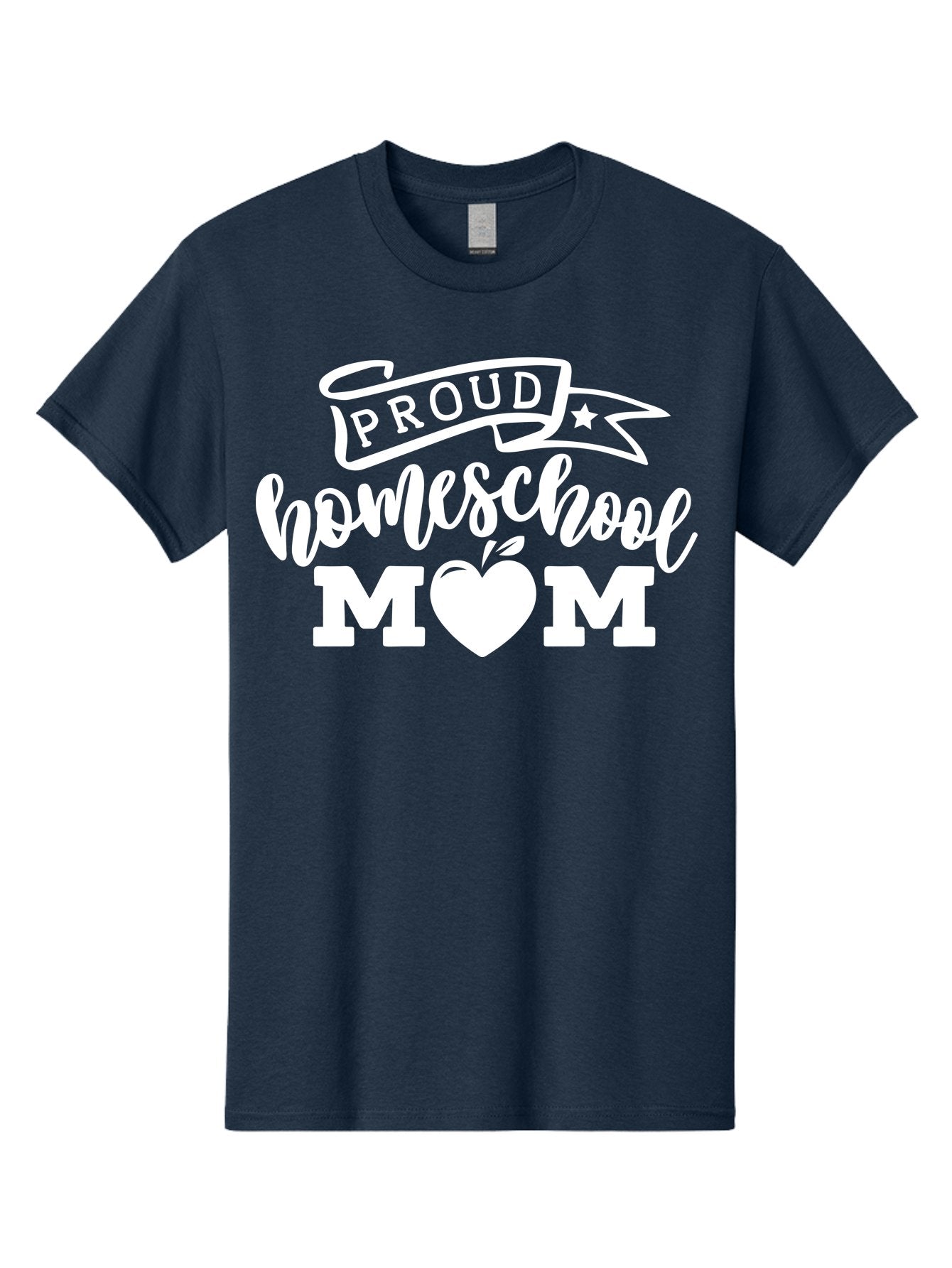 Proud-Homeschool-Mom-1 Men'S Graphic Tee, 100% Cotton, Comfortable Casual Summer Wear, Machine Washable, Homeschool Mom Graphic, Proud Parent, Apple Heart Symbol, Education, Parenting, Inspirational Quote, Homeschooling, Motherhood, Aab421 4