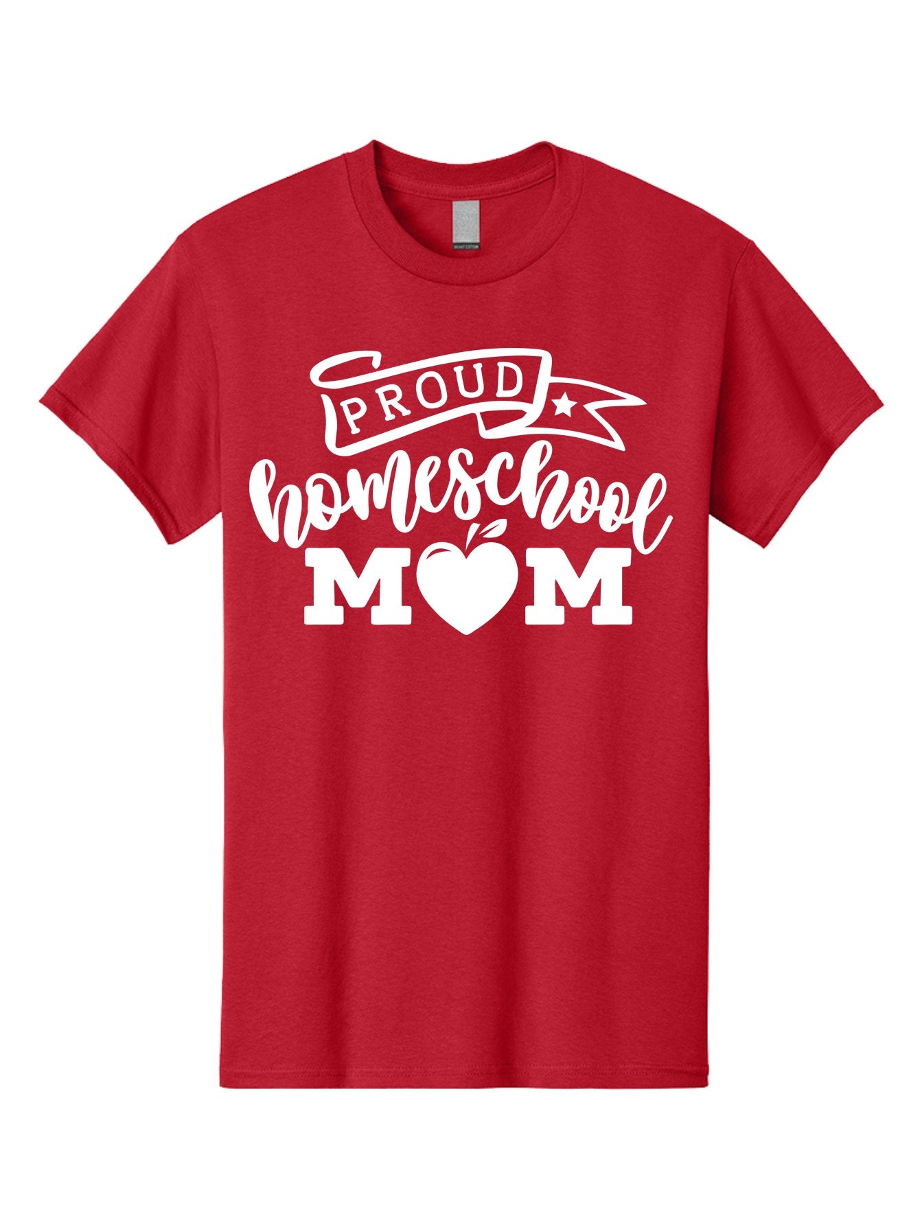 Proud-Homeschool-Mom-1 Men'S Graphic Tee, 100% Cotton, Comfortable Casual Summer Wear, Machine Washable, Homeschool Mom Graphic, Proud Parent, Apple Heart Symbol, Education, Parenting, Inspirational Quote, Homeschooling, Motherhood, Aab421 10