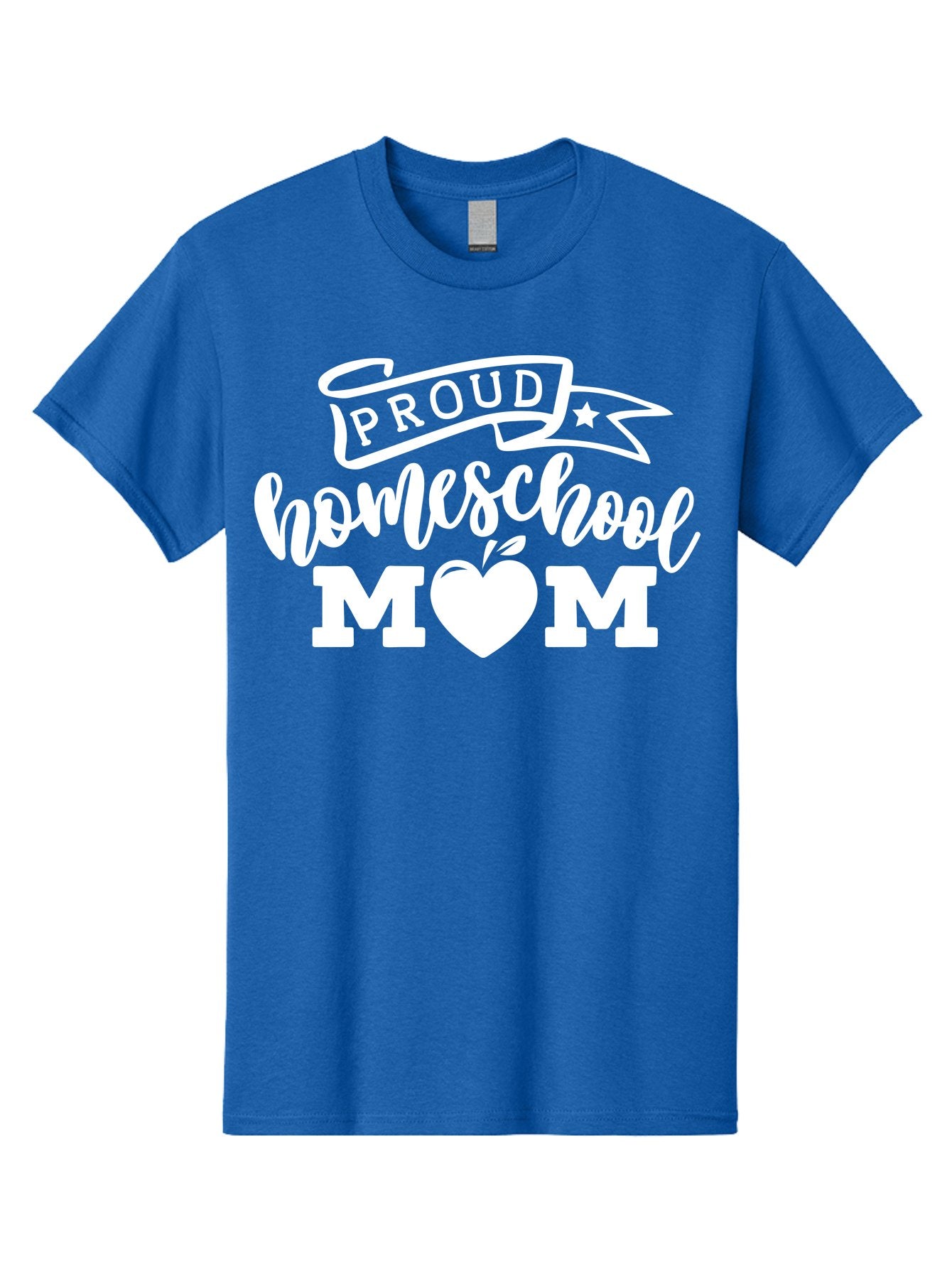 Proud-Homeschool-Mom-1 Men'S Graphic Tee, 100% Cotton, Comfortable Casual Summer Wear, Machine Washable, Homeschool Mom Graphic, Proud Parent, Apple Heart Symbol, Education, Parenting, Inspirational Quote, Homeschooling, Motherhood, Aab421 5