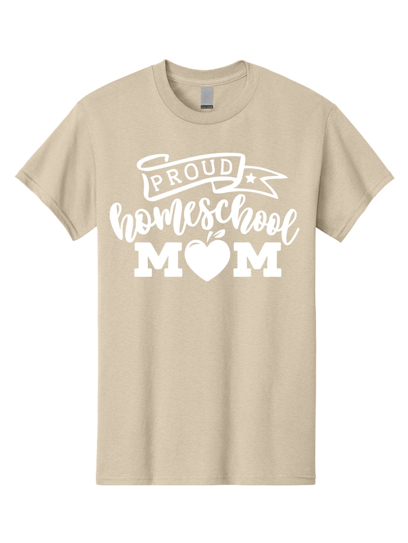 Proud-Homeschool-Mom-1 Men'S Graphic Tee, 100% Cotton, Comfortable Casual Summer Wear, Machine Washable, Homeschool Mom Graphic, Proud Parent, Apple Heart Symbol, Education, Parenting, Inspirational Quote, Homeschooling, Motherhood, Aab421