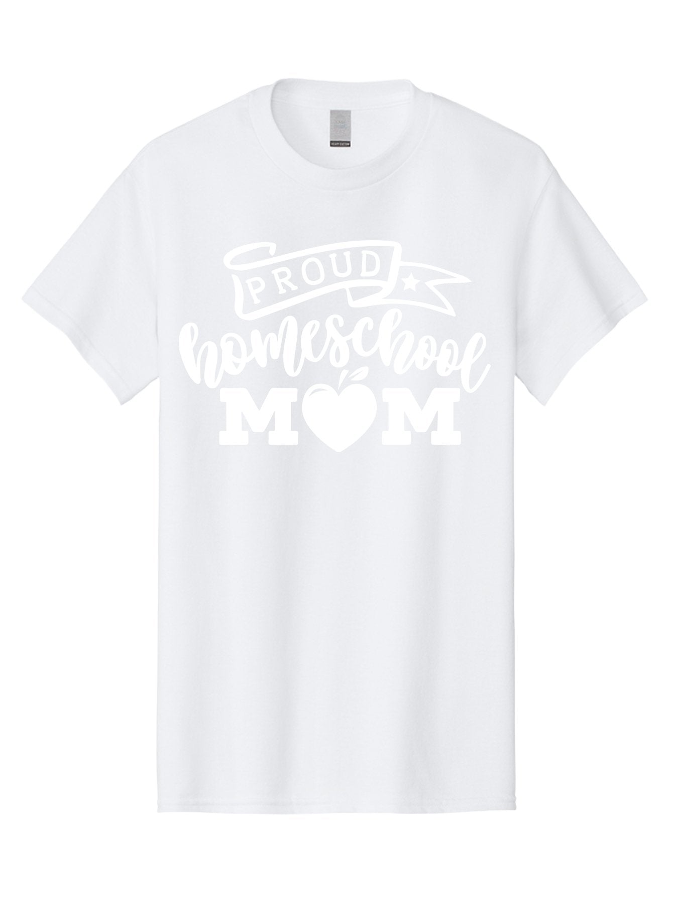 Proud-Homeschool-Mom-1 Men'S Graphic Tee, 100% Cotton, Comfortable Casual Summer Wear, Machine Washable, Homeschool Mom Graphic, Proud Parent, Apple Heart Symbol, Education, Parenting, Inspirational Quote, Homeschooling, Motherhood, Aab421 8