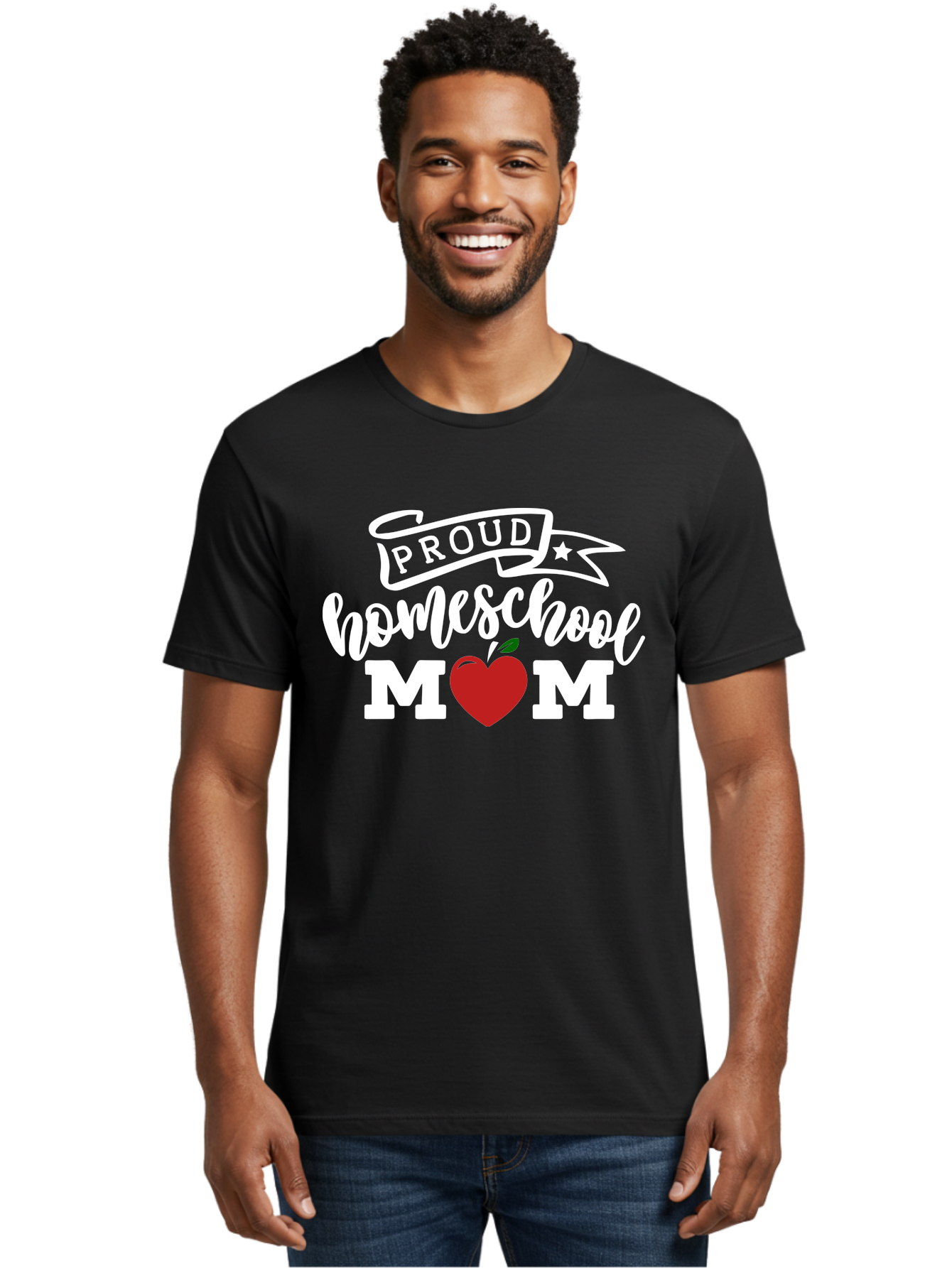 Proud-Homeschool-Mom-2 Men'S Graphic Tee, 100% Cotton, Comfortable Casual Summer Wear, Machine Washable, Homeschool Mom, Proud Parent, Apple Symbol, Homeschooling, Parenting, Education, Love For Learning, Red Apple Aab422 18