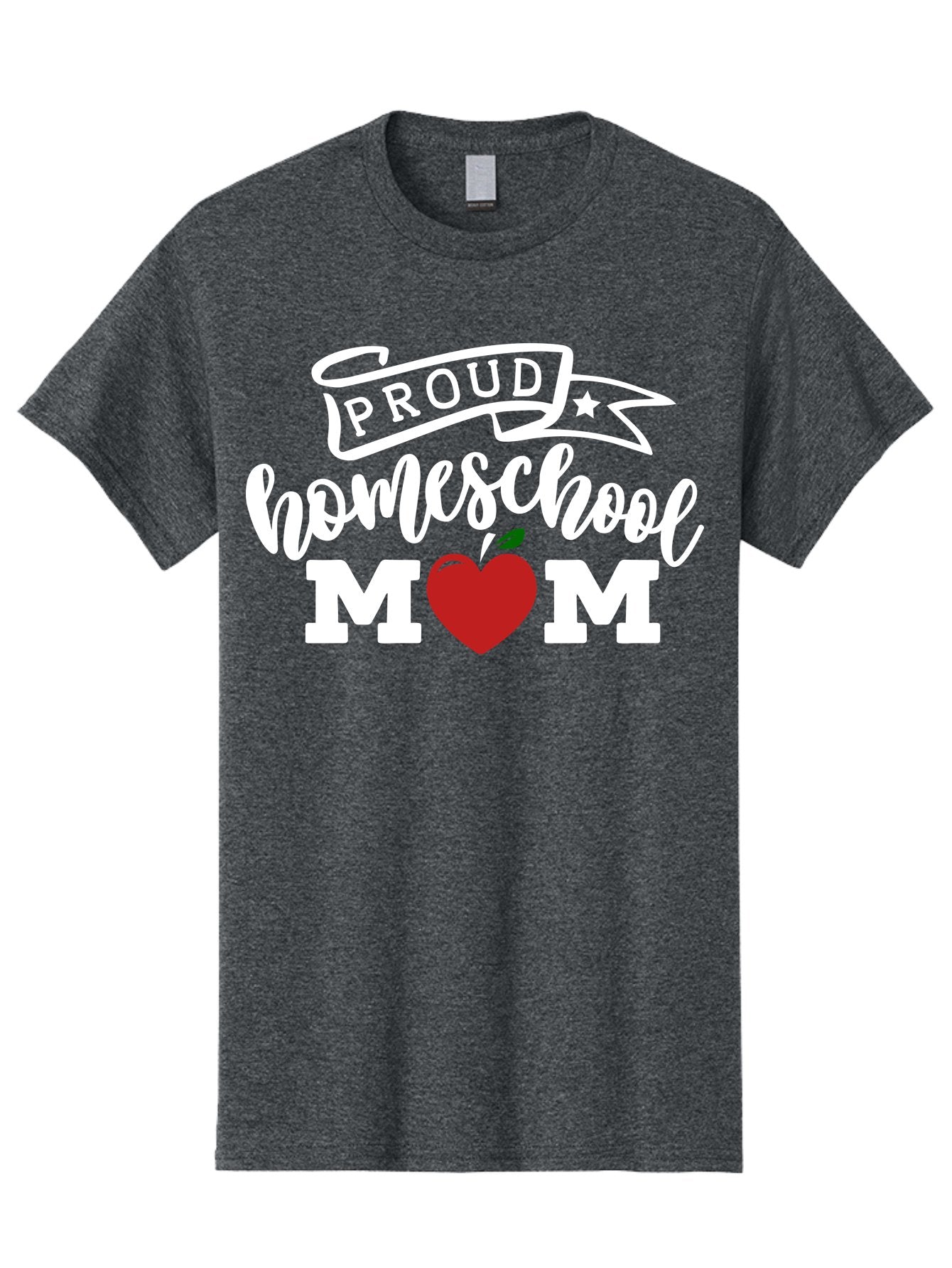 Proud-Homeschool-Mom-2 Men'S Graphic Tee, 100% Cotton, Comfortable Casual Summer Wear, Machine Washable, Homeschool Mom, Proud Parent, Apple Symbol, Homeschooling, Parenting, Education, Love For Learning, Red Apple Aab422 13