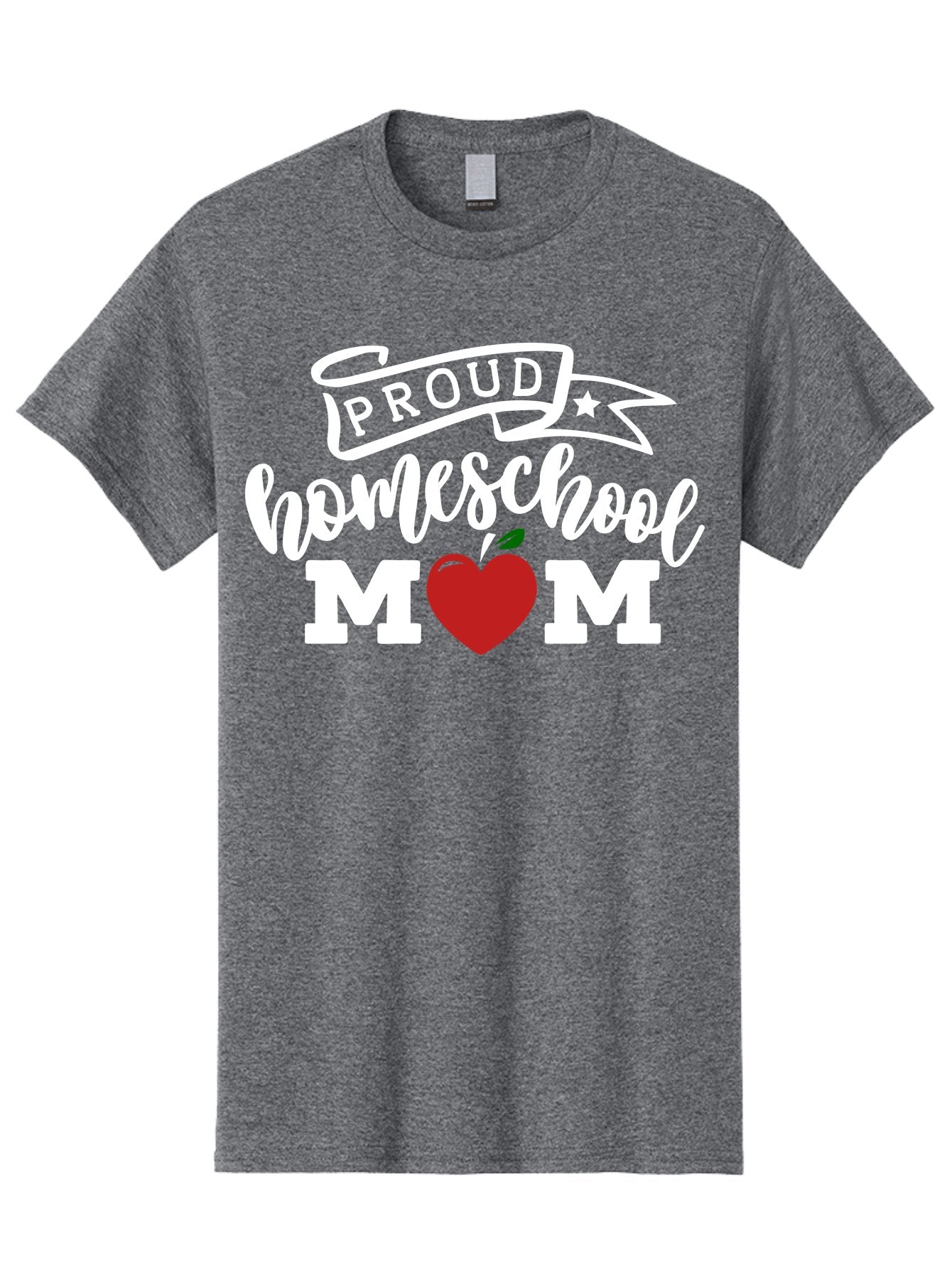 Proud-Homeschool-Mom-2 Men'S Graphic Tee, 100% Cotton, Comfortable Casual Summer Wear, Machine Washable, Homeschool Mom, Proud Parent, Apple Symbol, Homeschooling, Parenting, Education, Love For Learning, Red Apple Aab422 6