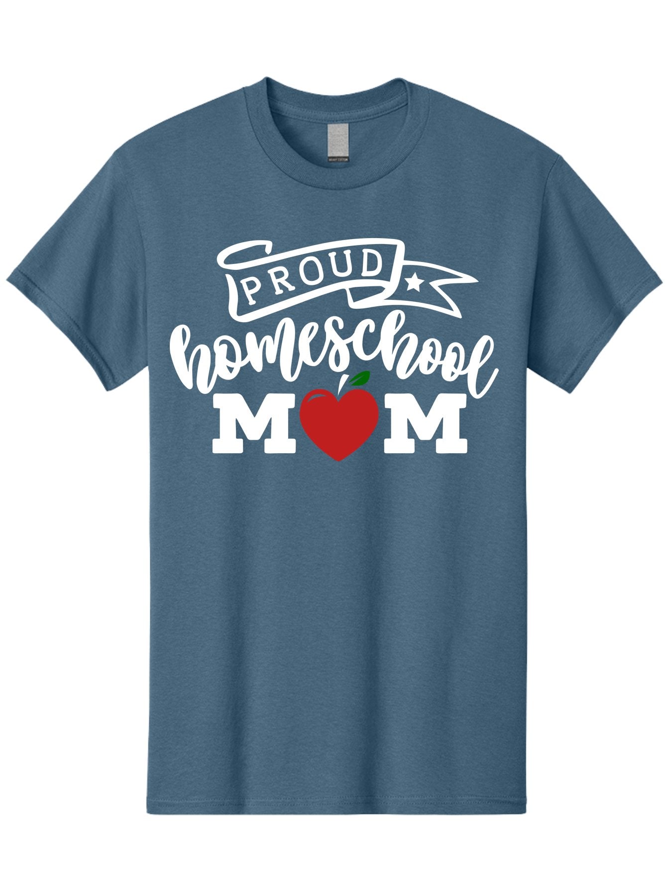 Proud-Homeschool-Mom-2 Men'S Graphic Tee, 100% Cotton, Comfortable Casual Summer Wear, Machine Washable, Homeschool Mom, Proud Parent, Apple Symbol, Homeschooling, Parenting, Education, Love For Learning, Red Apple Aab422 4