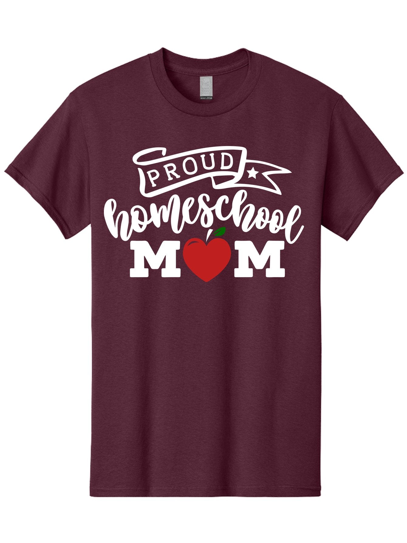Proud-Homeschool-Mom-2 Men'S Graphic Tee, 100% Cotton, Comfortable Casual Summer Wear, Machine Washable, Homeschool Mom, Proud Parent, Apple Symbol, Homeschooling, Parenting, Education, Love For Learning, Red Apple Aab422 14