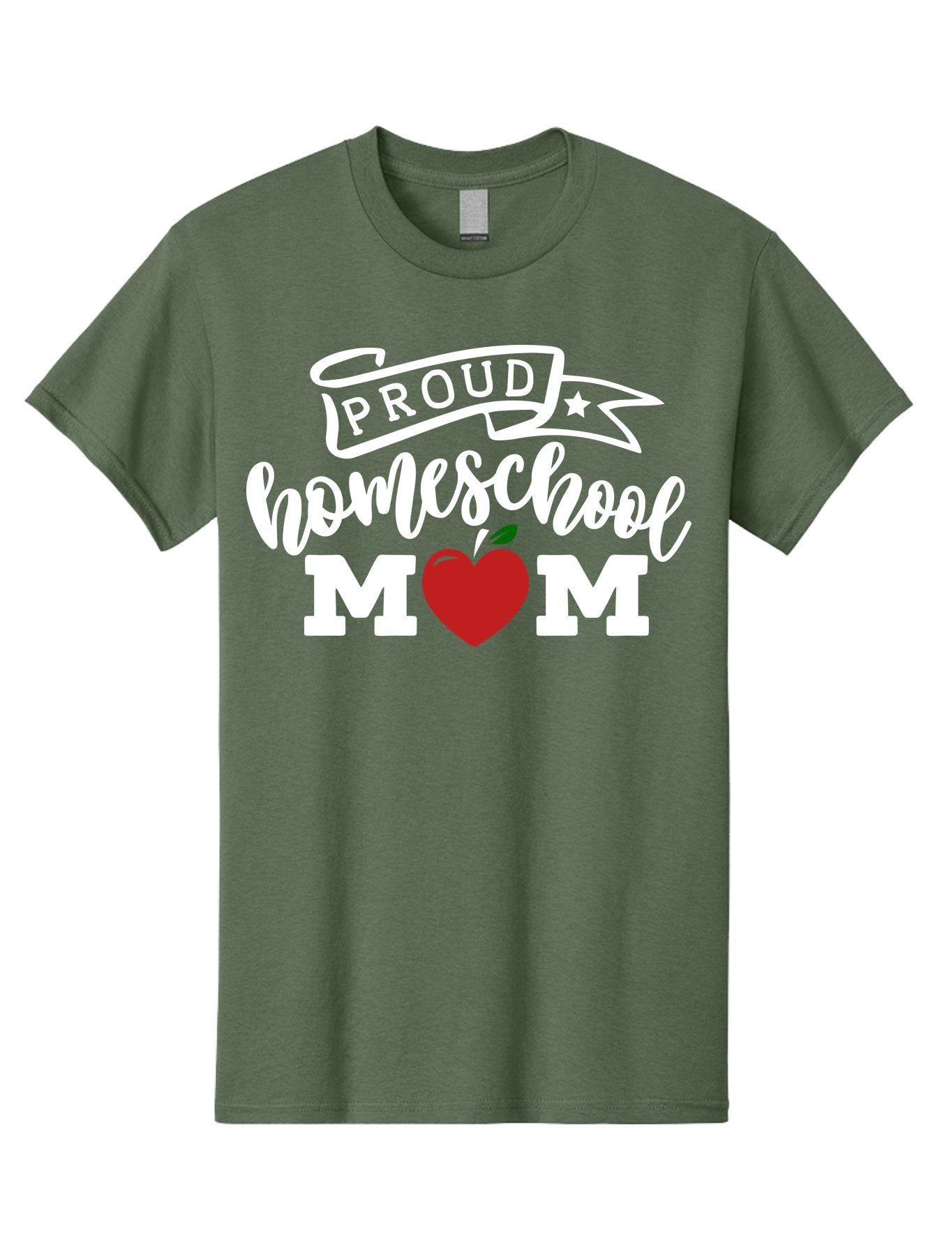 Proud-Homeschool-Mom-2 Men'S Graphic Tee, 100% Cotton, Comfortable Casual Summer Wear, Machine Washable, Homeschool Mom, Proud Parent, Apple Symbol, Homeschooling, Parenting, Education, Love For Learning, Red Apple Aab422