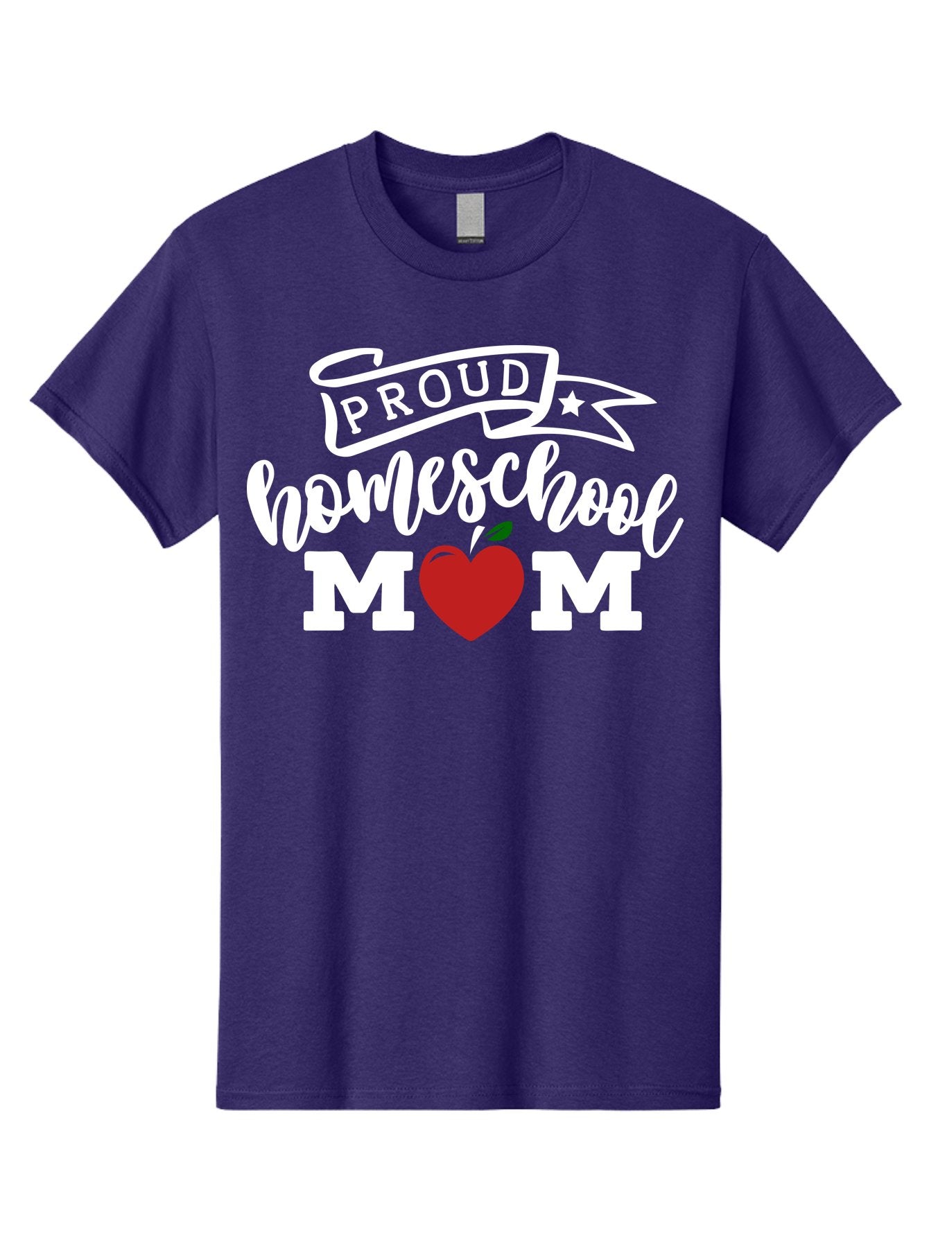 Proud-Homeschool-Mom-2 Men'S Graphic Tee, 100% Cotton, Comfortable Casual Summer Wear, Machine Washable, Homeschool Mom, Proud Parent, Apple Symbol, Homeschooling, Parenting, Education, Love For Learning, Red Apple Aab422 11