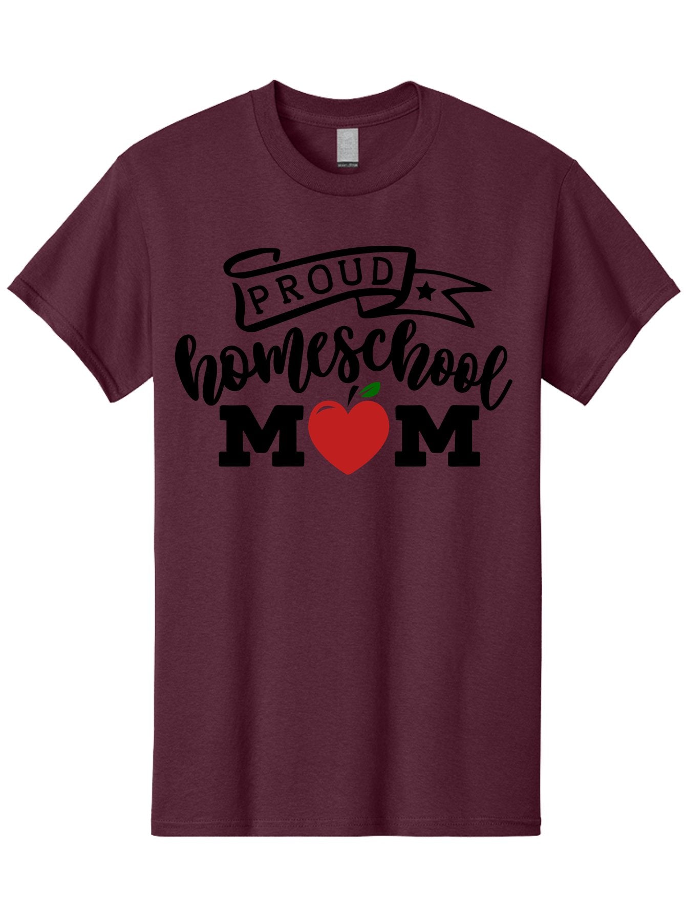Proud-Homeschool-Mom-3 Men'S Graphic Tee, 100% Cotton, Comfortable Casual Summer Wear, Machine Washable, Homeschool Mom, Proud Parent, Homeschooling, Parenting, Education, Apple, Mother, Proud Homeschool Mom, Family, Love Aab423 3