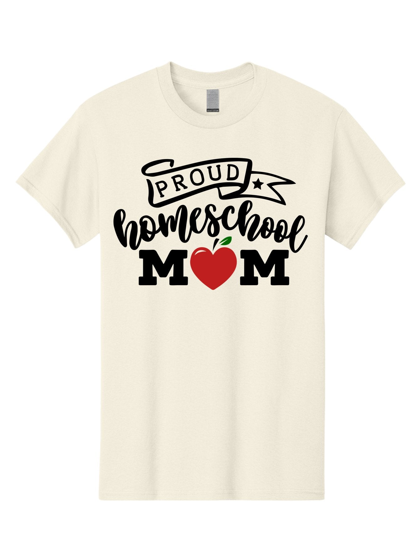 Proud-Homeschool-Mom-3 Men'S Graphic Tee, 100% Cotton, Comfortable Casual Summer Wear, Machine Washable, Homeschool Mom, Proud Parent, Homeschooling, Parenting, Education, Apple, Mother, Proud Homeschool Mom, Family, Love Aab423