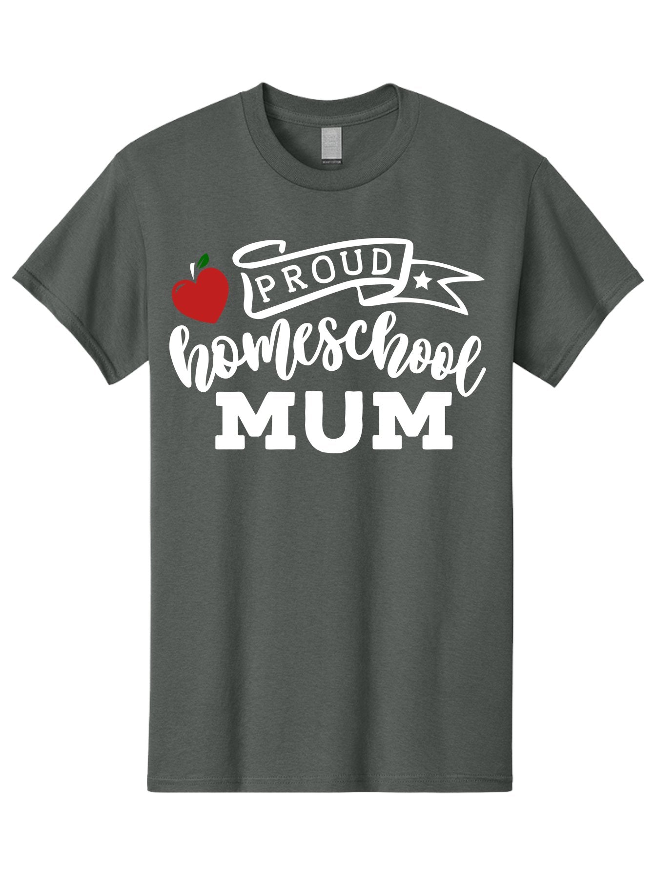 Proud-Homeschool-Mum-2 Men'S Graphic Tee, 100% Cotton, Comfortable Casual Summer Wear, Machine Washable, Proud Homeschool Mum, Homeschooling Mom, Home Education, Proud Parent, Apple Logo, Banner Design, Star Symbol, Custom Apparel, Aab426 14