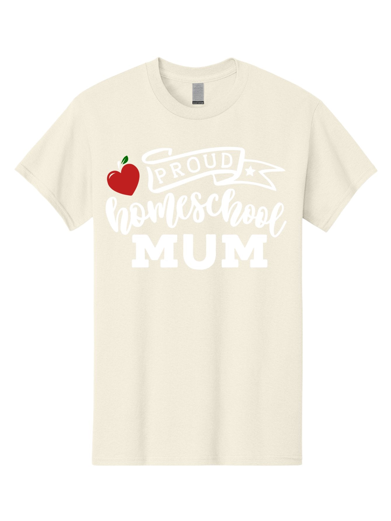 Proud-Homeschool-Mum-2 Men'S Graphic Tee, 100% Cotton, Comfortable Casual Summer Wear, Machine Washable, Proud Homeschool Mum, Homeschooling Mom, Home Education, Proud Parent, Apple Logo, Banner Design, Star Symbol, Custom Apparel, Aab426 4