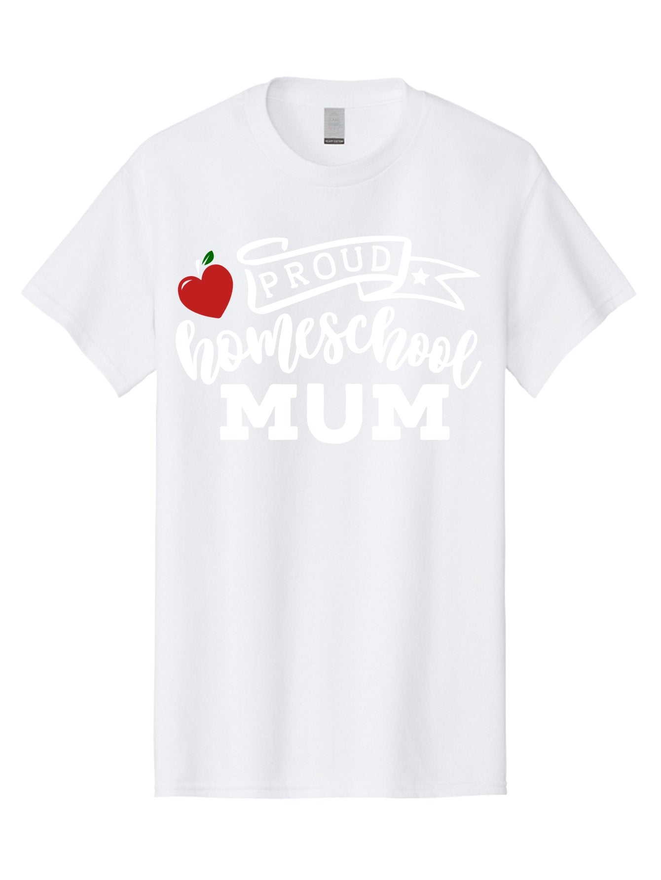 Proud-Homeschool-Mum-2 Men'S Graphic Tee, 100% Cotton, Comfortable Casual Summer Wear, Machine Washable, Proud Homeschool Mum, Homeschooling Mom, Home Education, Proud Parent, Apple Logo, Banner Design, Star Symbol, Custom Apparel, Aab426 15