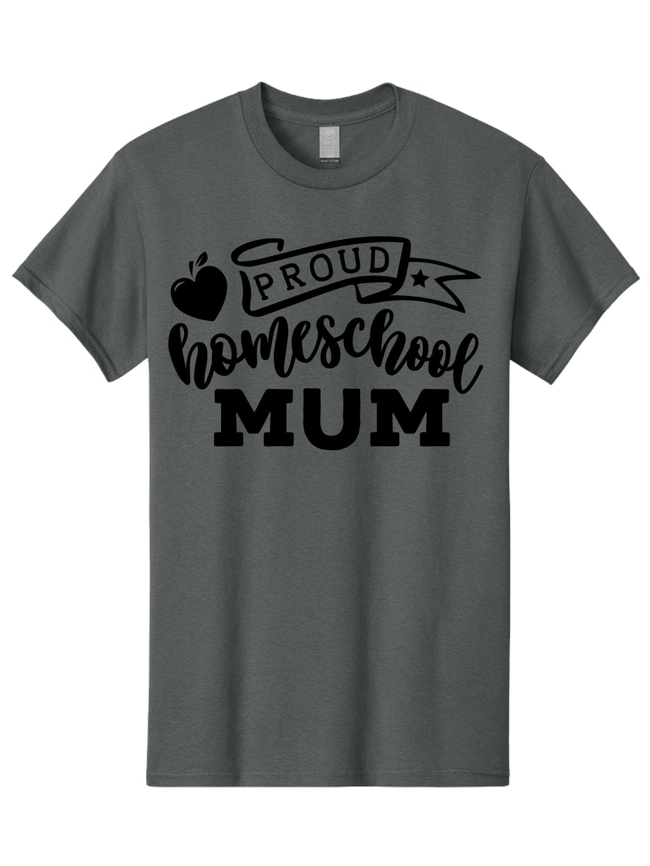 Proud-Homeschool-Mum Men'S Graphic Tee, 100% Cotton, Comfortable Casual Summer Wear, Machine Washable, Homeschool Mom, Proud Parent, Education, Learning, Apple Symbol, Star Icon, Homeschooling, Mom Life Aab428 13