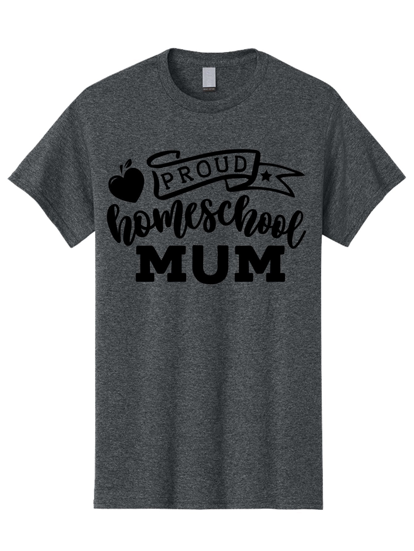 Proud-Homeschool-Mum Men'S Graphic Tee, 100% Cotton, Comfortable Casual Summer Wear, Machine Washable, Homeschool Mom, Proud Parent, Education, Learning, Apple Symbol, Star Icon, Homeschooling, Mom Life Aab428 11