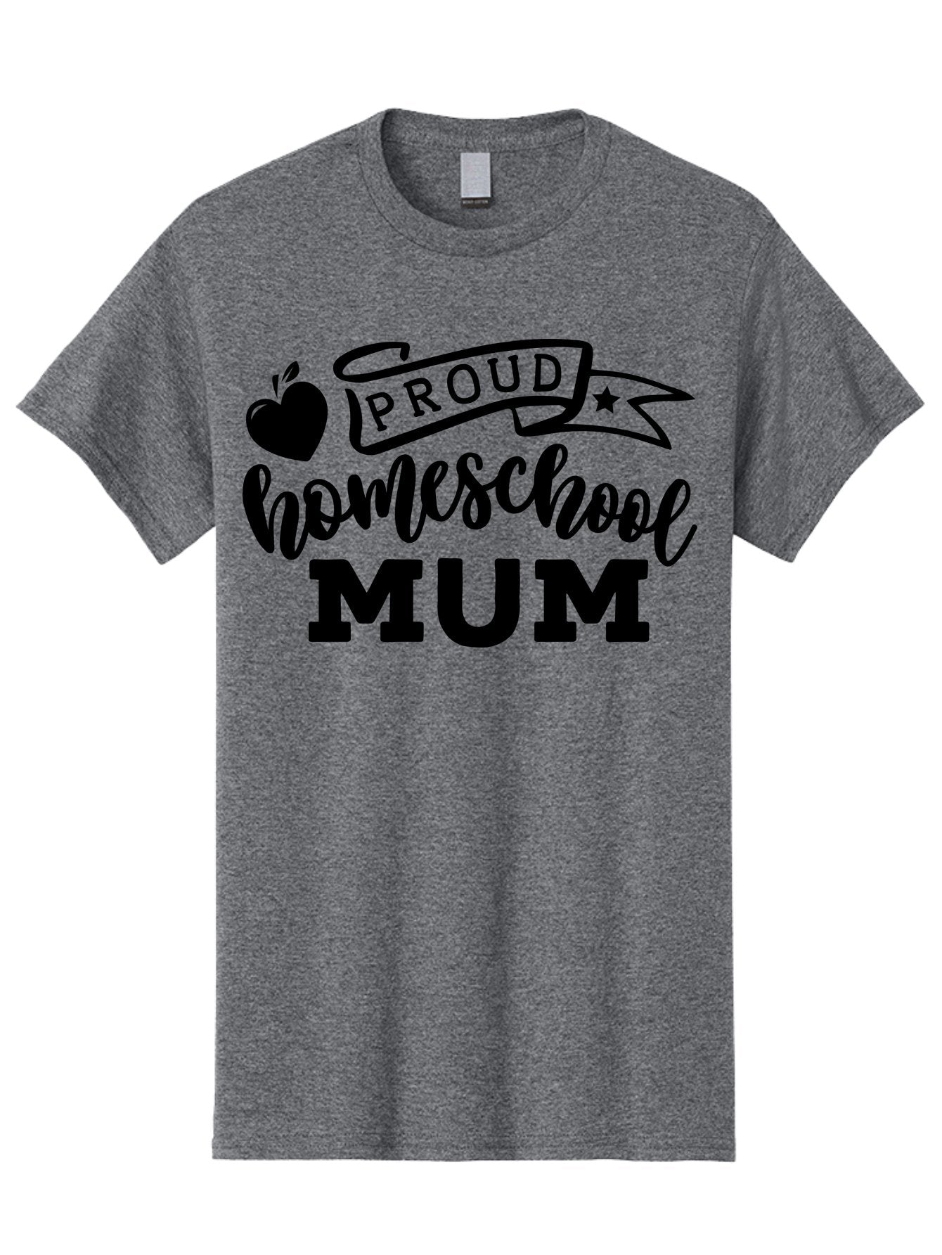 Proud-Homeschool-Mum Men'S Graphic Tee, 100% Cotton, Comfortable Casual Summer Wear, Machine Washable, Homeschool Mom, Proud Parent, Education, Learning, Apple Symbol, Star Icon, Homeschooling, Mom Life Aab428 7