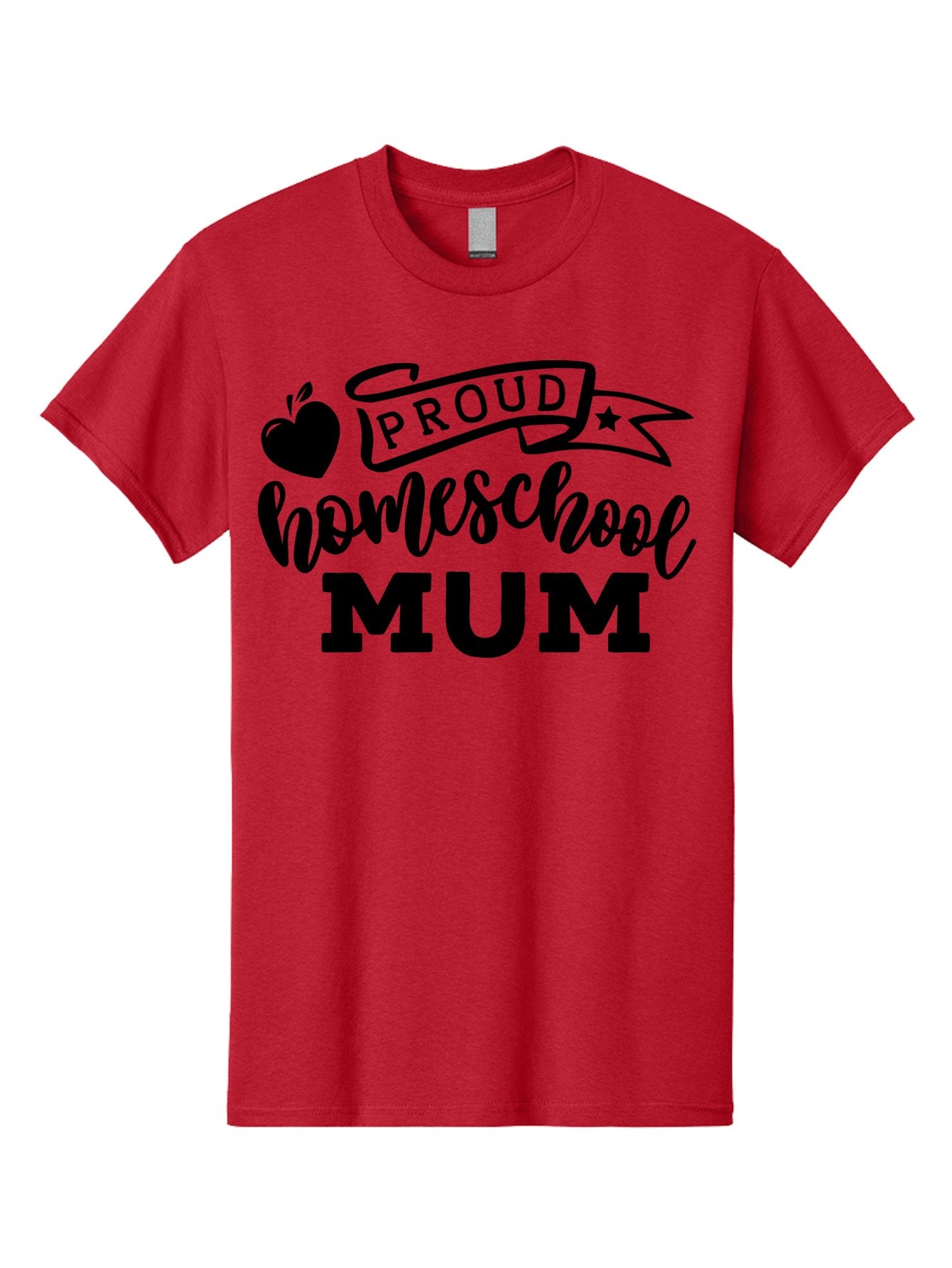 Proud-Homeschool-Mum Men'S Graphic Tee, 100% Cotton, Comfortable Casual Summer Wear, Machine Washable, Homeschool Mom, Proud Parent, Education, Learning, Apple Symbol, Star Icon, Homeschooling, Mom Life Aab428 14