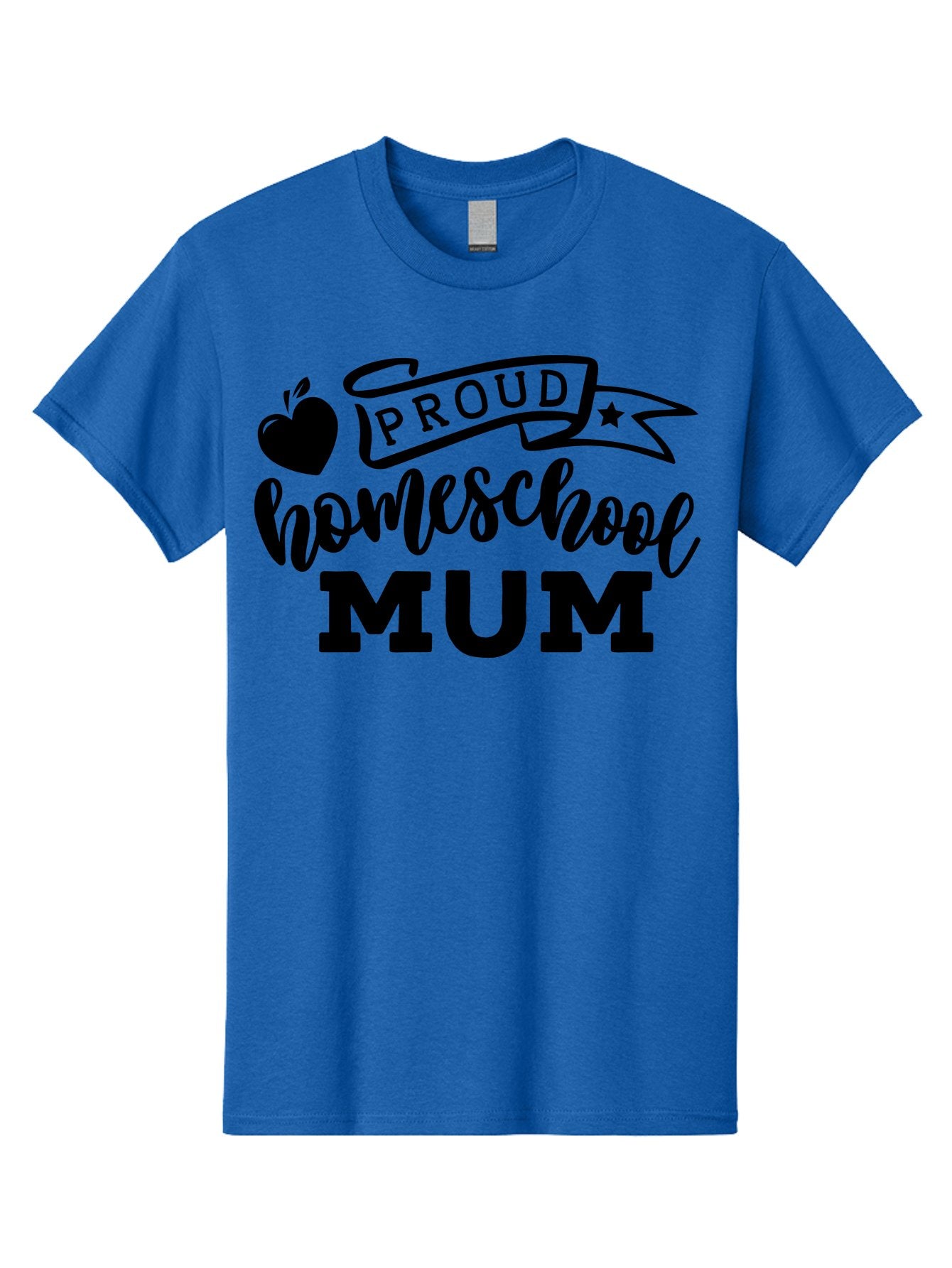 Proud-Homeschool-Mum Men'S Graphic Tee, 100% Cotton, Comfortable Casual Summer Wear, Machine Washable, Homeschool Mom, Proud Parent, Education, Learning, Apple Symbol, Star Icon, Homeschooling, Mom Life Aab428 3