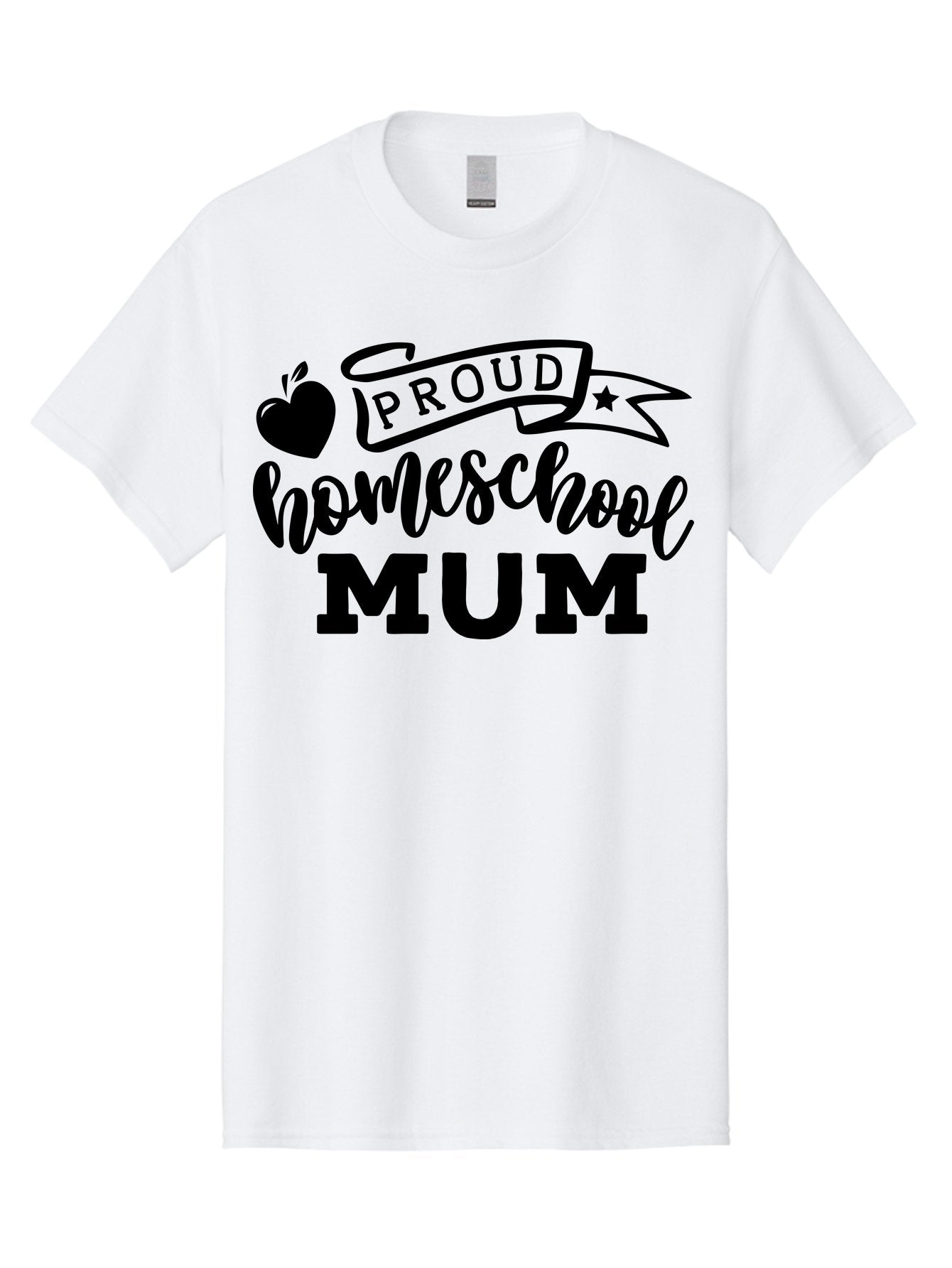 Proud-Homeschool-Mum Men'S Graphic Tee, 100% Cotton, Comfortable Casual Summer Wear, Machine Washable, Homeschool Mom, Proud Parent, Education, Learning, Apple Symbol, Star Icon, Homeschooling, Mom Life Aab428 6