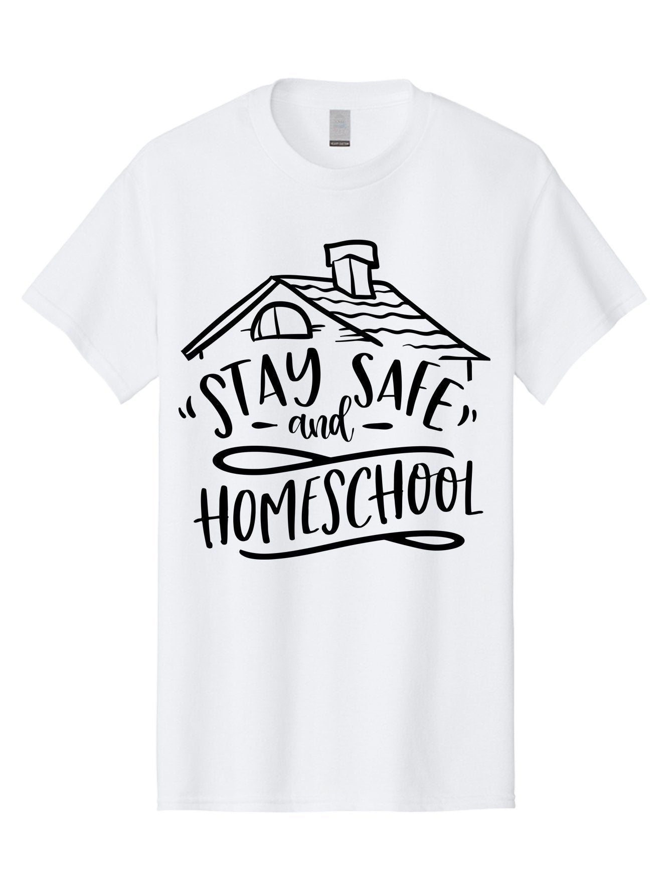 Stay-Safe-And-Homeschool-1 Men'S Graphic Tee, 100% Cotton, Comfortable Casual Summer Wear, Machine Washable, Homeschooling, Online Learning, Stay Safe, Home Education, Virtual Classroom, Homeschool Resources, Education At Home, Aab430 4