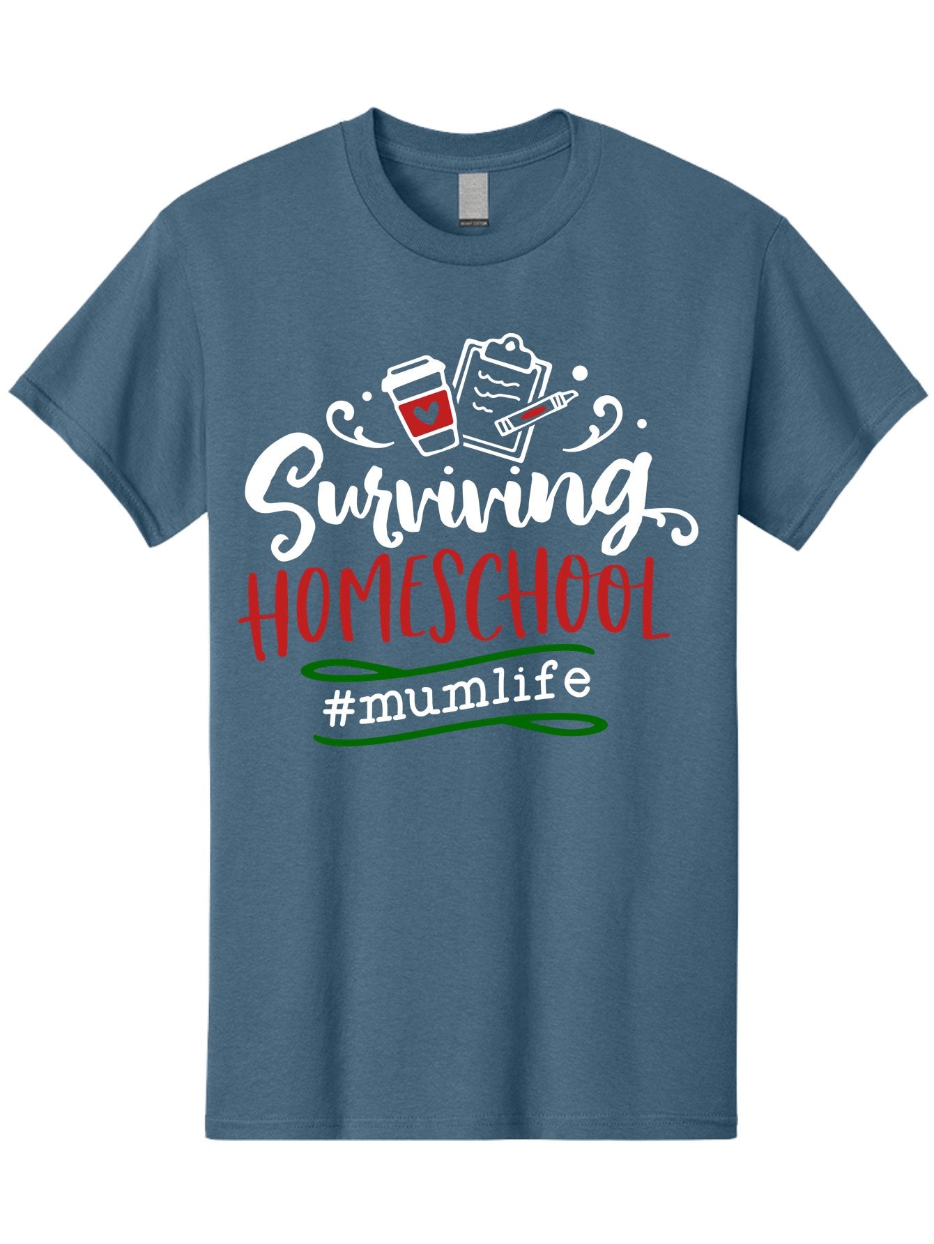 Surviving-Homeschool-4 Men'S Graphic Tee, 100% Cotton, Comfortable Casual Summer Wear, Machine Washable, Homeschooling, Parenting, Motherhood, Coffee Culture, Teaching, Learning, Education, #Mumlife, Mom Life, Homeschool Mom Aab435 9