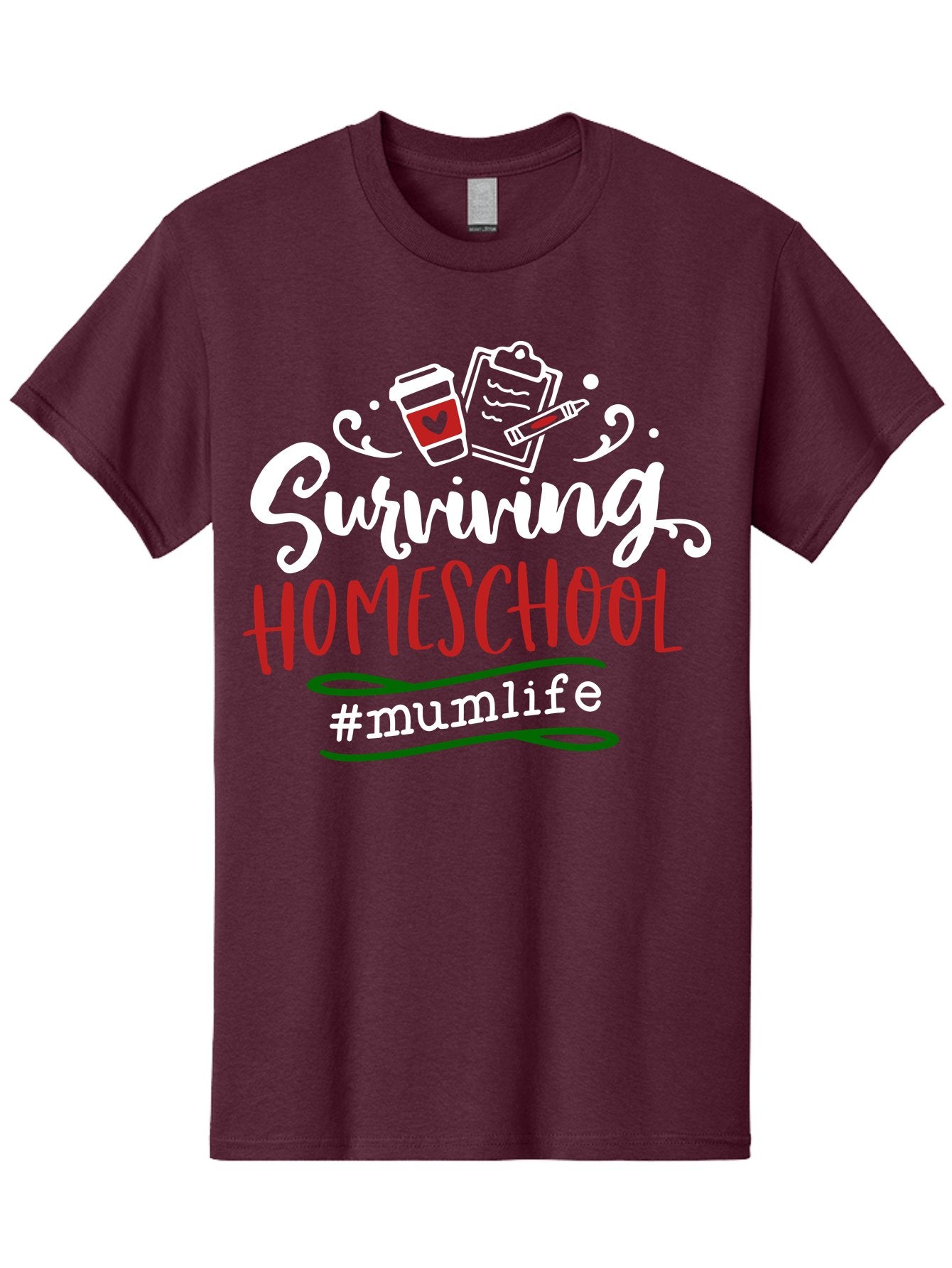 Surviving-Homeschool-4 Men'S Graphic Tee, 100% Cotton, Comfortable Casual Summer Wear, Machine Washable, Homeschooling, Parenting, Motherhood, Coffee Culture, Teaching, Learning, Education, #Mumlife, Mom Life, Homeschool Mom Aab435 8