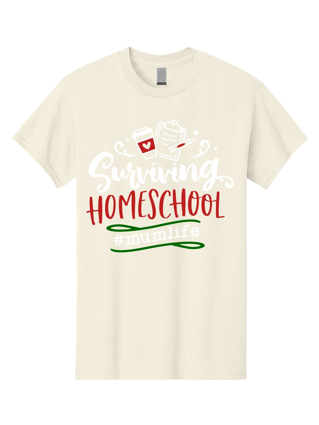 Surviving-Homeschool-4 Men'S Graphic Tee, 100% Cotton, Comfortable Casual Summer Wear, Machine Washable, Homeschooling, Parenting, Motherhood, Coffee Culture, Teaching, Learning, Education, #Mumlife, Mom Life, Homeschool Mom Aab435 4