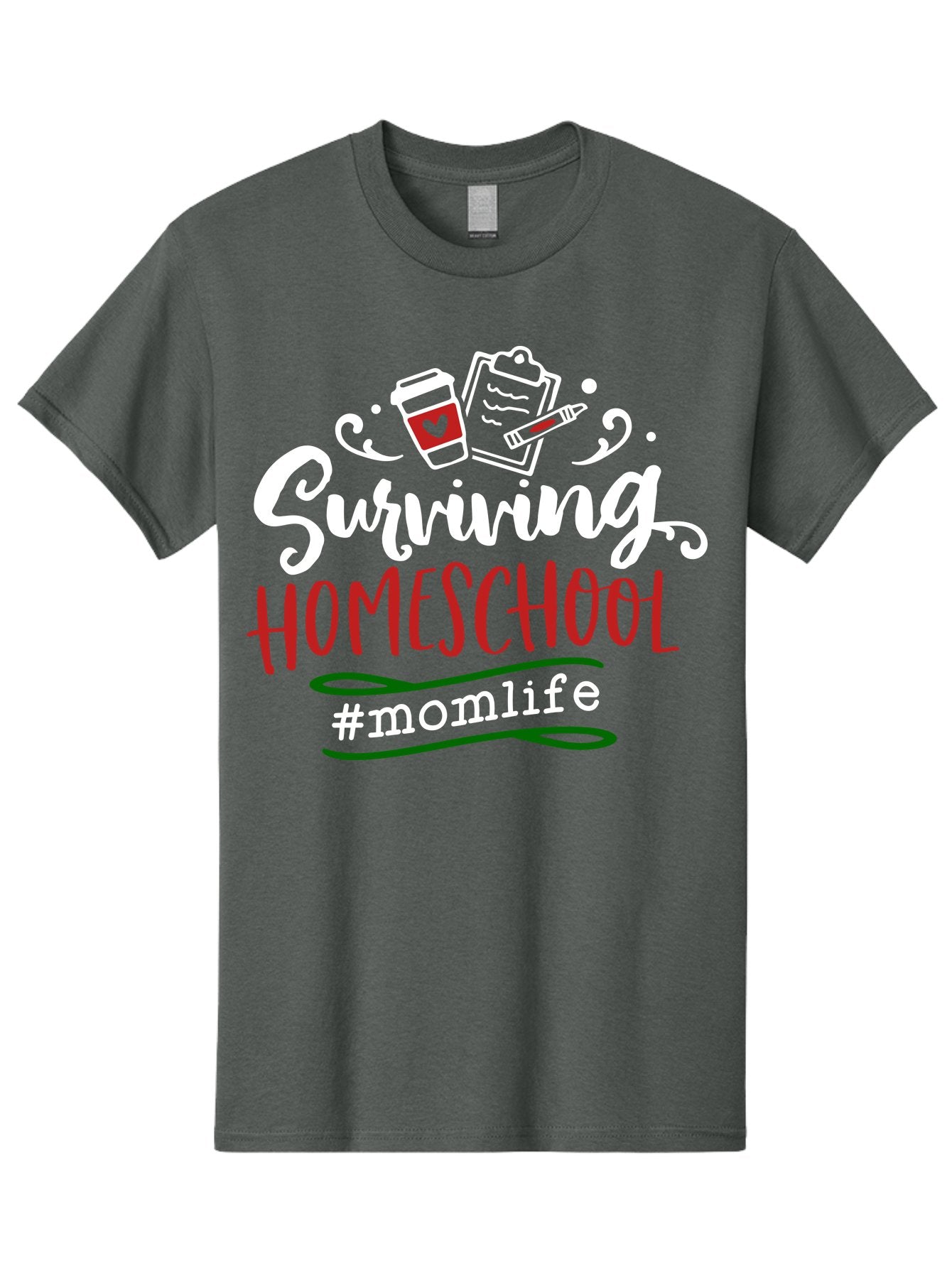 Surviving-Homeschool-6 Men'S Graphic Tee, 100% Cotton, Comfortable Casual Summer Wear, Machine Washable, Homeschooling, Mom Life, Parenting, Education, Teaching, Coffee Culture, Self-Care, Family Bonding, Alternative Education Aab437 12
