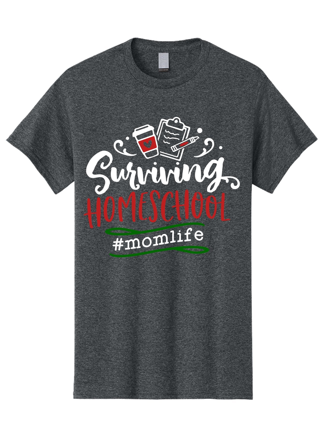 Surviving-Homeschool-6 Men'S Graphic Tee, 100% Cotton, Comfortable Casual Summer Wear, Machine Washable, Homeschooling, Mom Life, Parenting, Education, Teaching, Coffee Culture, Self-Care, Family Bonding, Alternative Education Aab437 10