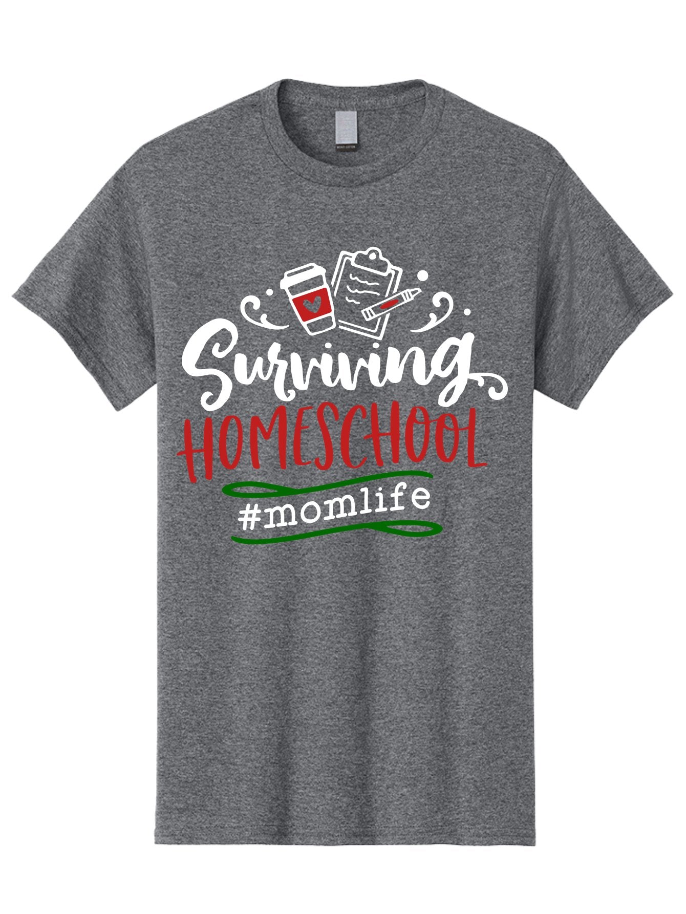 Surviving-Homeschool-6 Men'S Graphic Tee, 100% Cotton, Comfortable Casual Summer Wear, Machine Washable, Homeschooling, Mom Life, Parenting, Education, Teaching, Coffee Culture, Self-Care, Family Bonding, Alternative Education Aab437 15