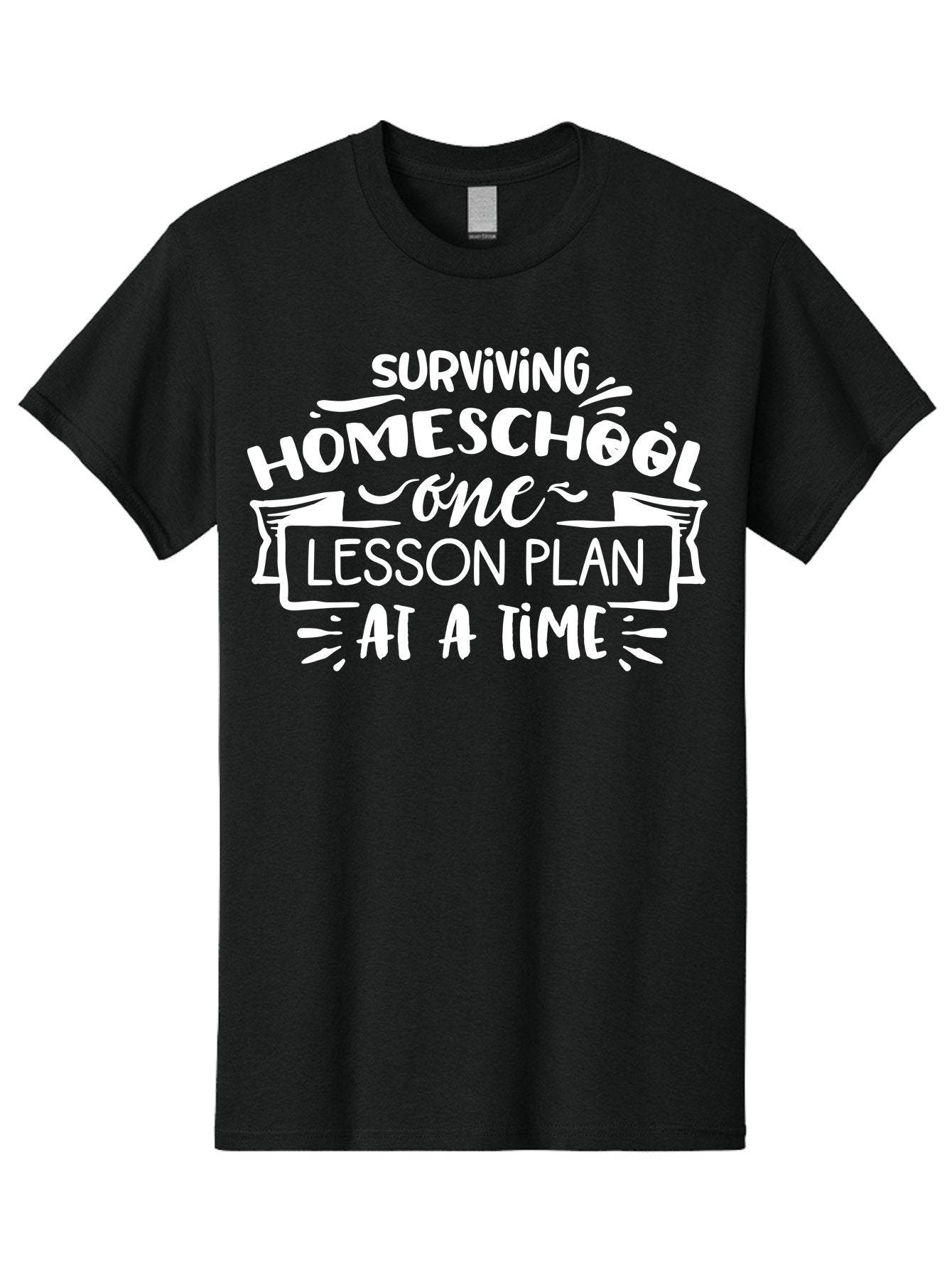 Surviving-Homeschool-7 Men'S Graphic Tee, 100% Cotton, Comfortable Casual Summer Wear, Machine Washable, Homeschool Survival, Homeschooling, Lesson Planning, Education, Teaching, Parenting, Humorous Quote, Inspirational Quote, Teaching Tip Aab438 14