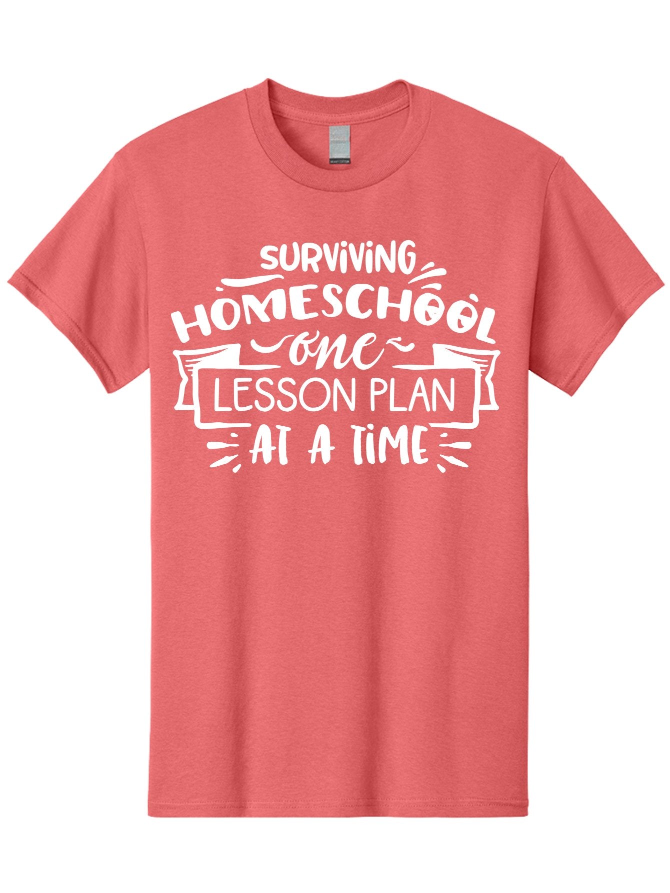 Surviving-Homeschool-7 Men'S Graphic Tee, 100% Cotton, Comfortable Casual Summer Wear, Machine Washable, Homeschool Survival, Homeschooling, Lesson Planning, Education, Teaching, Parenting, Humorous Quote, Inspirational Quote, Teaching Tip Aab438 10