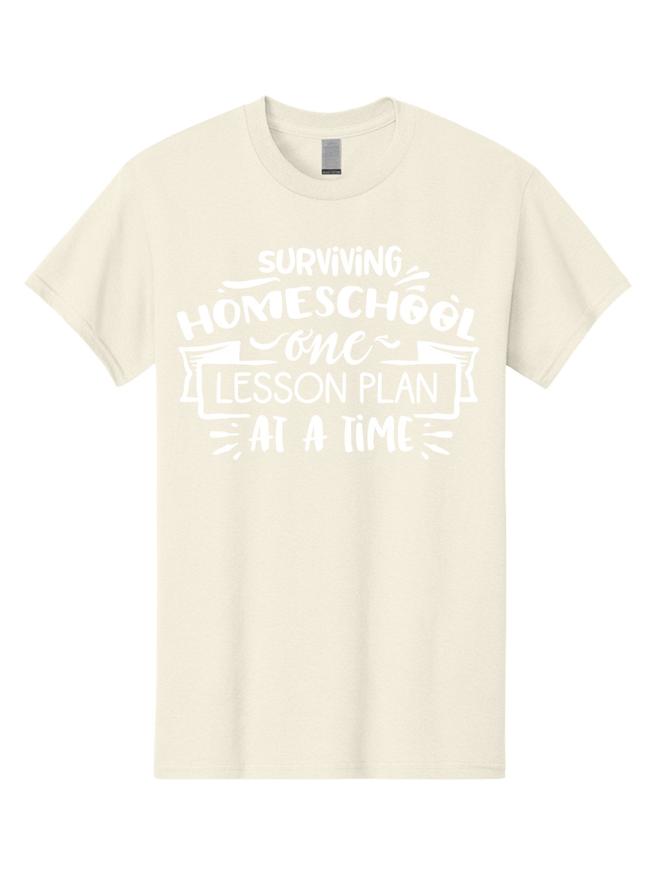 Surviving-Homeschool-7 Men'S Graphic Tee, 100% Cotton, Comfortable Casual Summer Wear, Machine Washable, Homeschool Survival, Homeschooling, Lesson Planning, Education, Teaching, Parenting, Humorous Quote, Inspirational Quote, Teaching Tip Aab438 8