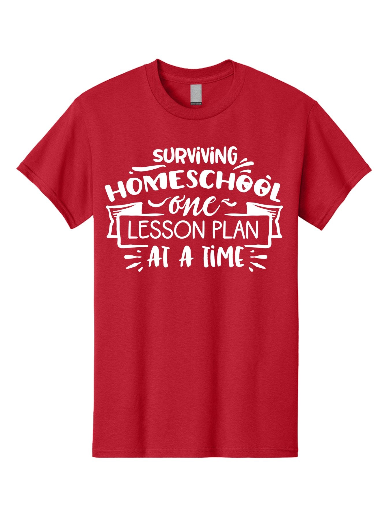 Surviving-Homeschool-7 Men'S Graphic Tee, 100% Cotton, Comfortable Casual Summer Wear, Machine Washable, Homeschool Survival, Homeschooling, Lesson Planning, Education, Teaching, Parenting, Humorous Quote, Inspirational Quote, Teaching Tip Aab438 5