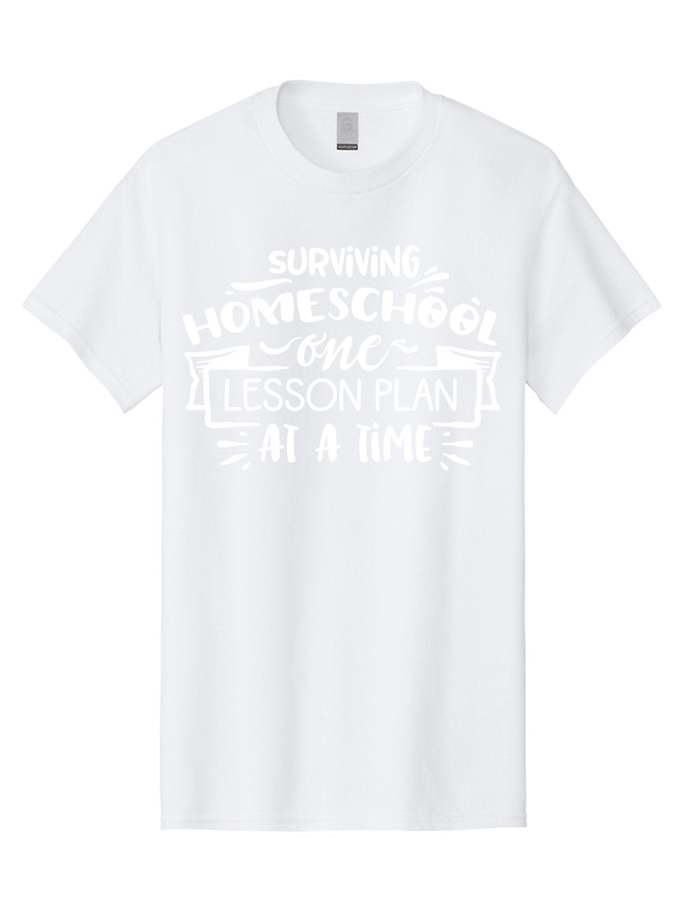 Surviving-Homeschool-7 Men'S Graphic Tee, 100% Cotton, Comfortable Casual Summer Wear, Machine Washable, Homeschool Survival, Homeschooling, Lesson Planning, Education, Teaching, Parenting, Humorous Quote, Inspirational Quote, Teaching Tip Aab438 12