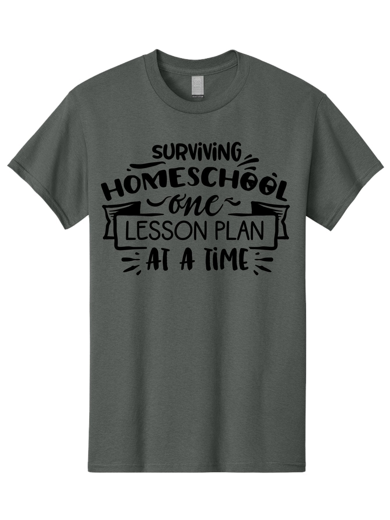 Surviving-Homeschool-8 Men'S Graphic Tee, 100% Cotton, Comfortable Casual Summer Wear, Machine Washable, Homeschool Survival, Lesson Planning, Education Humor, Teaching Tips, Parenting Advice, School Life, Funny Quotes Aab439 14
