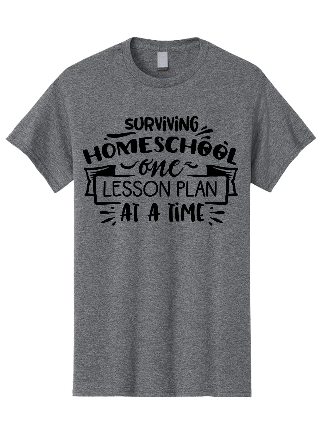 Surviving-Homeschool-8 Men'S Graphic Tee, 100% Cotton, Comfortable Casual Summer Wear, Machine Washable, Homeschool Survival, Lesson Planning, Education Humor, Teaching Tips, Parenting Advice, School Life, Funny Quotes Aab439 3