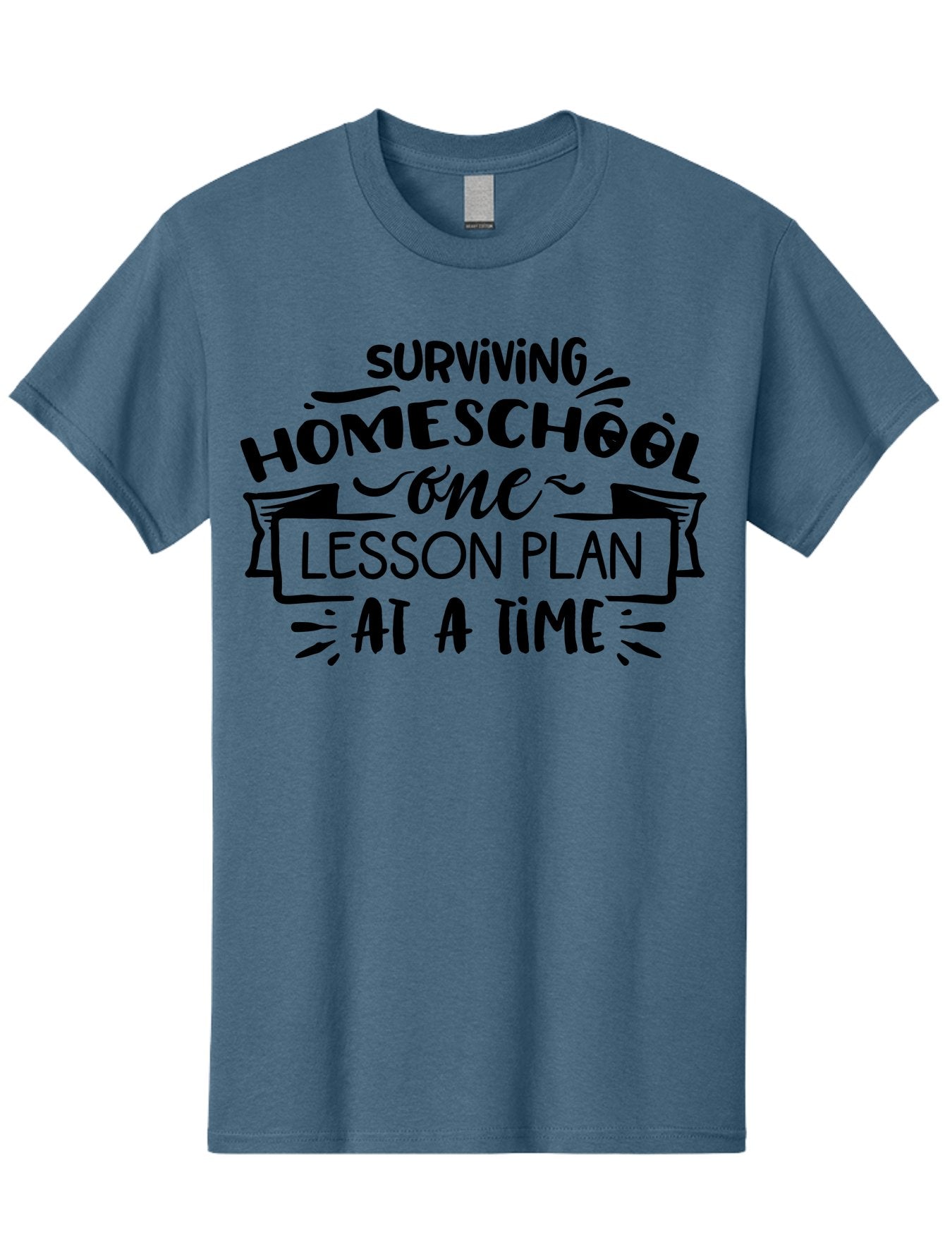 Surviving-Homeschool-8 Men'S Graphic Tee, 100% Cotton, Comfortable Casual Summer Wear, Machine Washable, Homeschool Survival, Lesson Planning, Education Humor, Teaching Tips, Parenting Advice, School Life, Funny Quotes Aab439